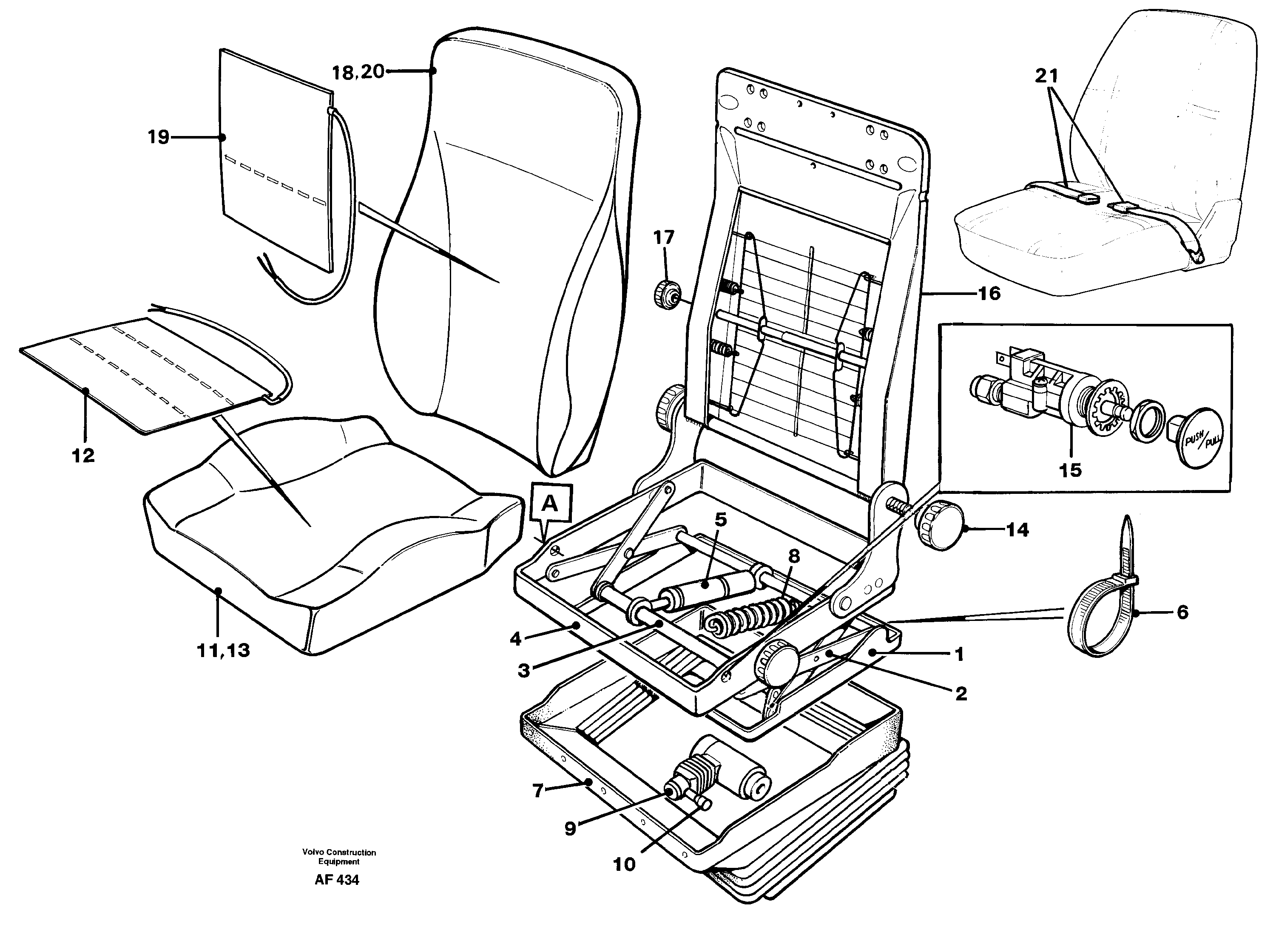 Driver's seat.  94909, 94911 — volvo parts diagram