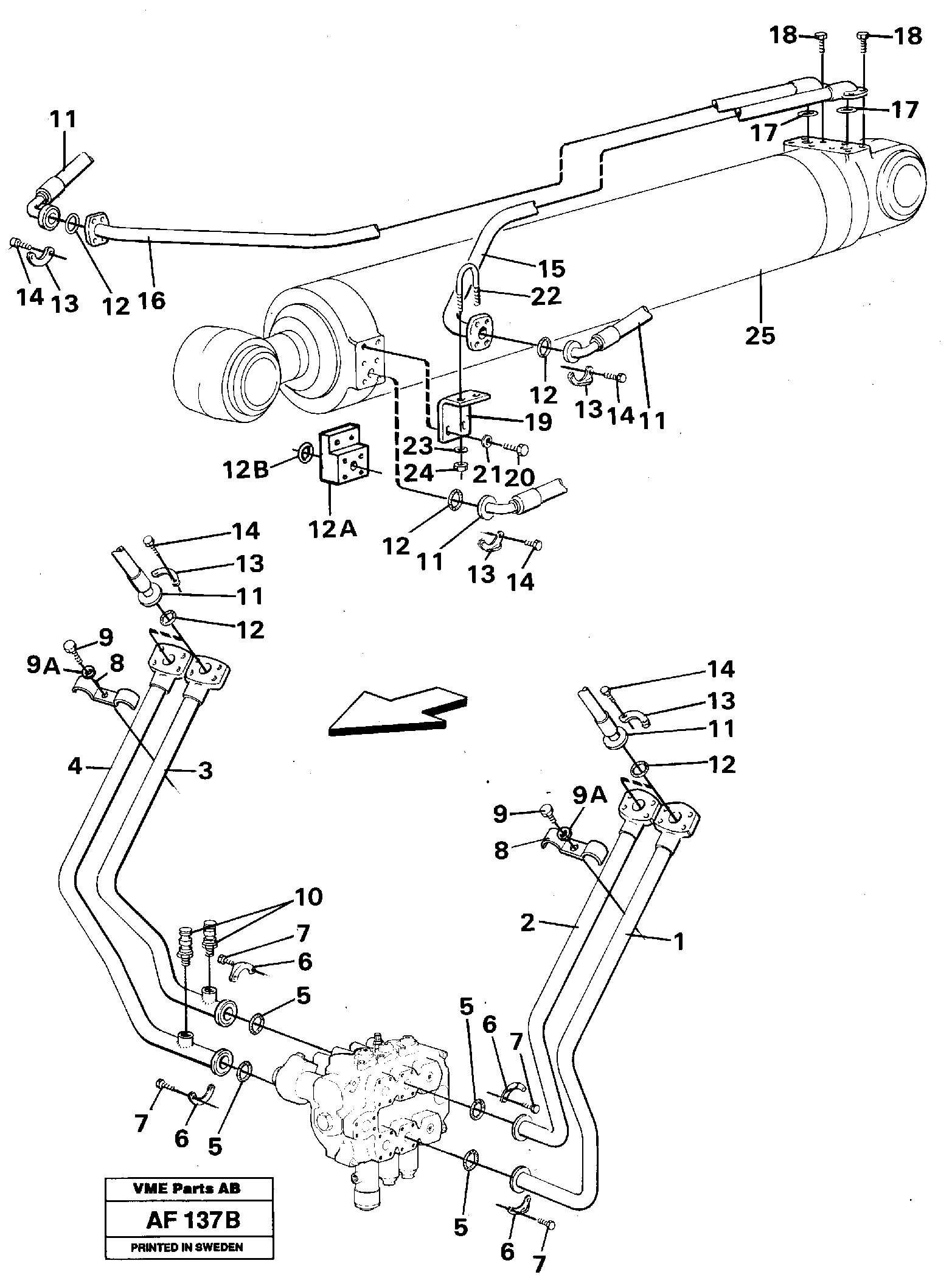 Hydraulic system, tilt function — volvo parts diagram