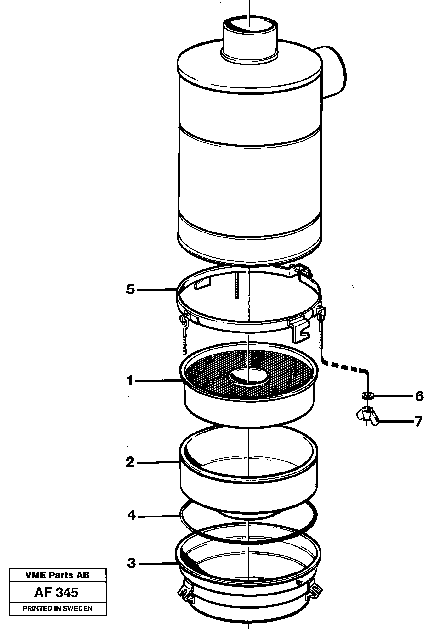 Air filter.  92284 E PROD — volvo parts diagram