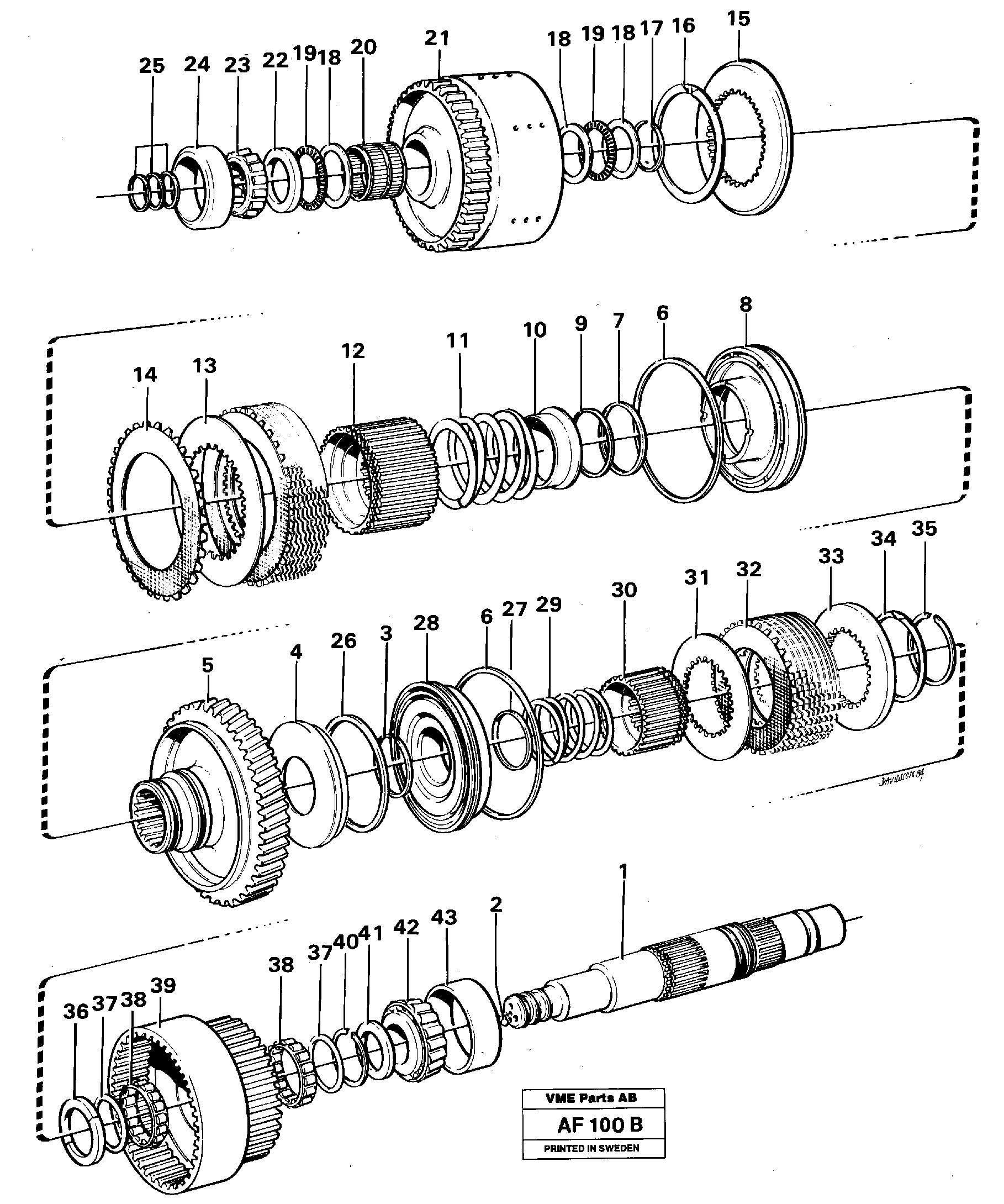 Hydraulic clutch, forward / 1 st speed — volvo parts diagram