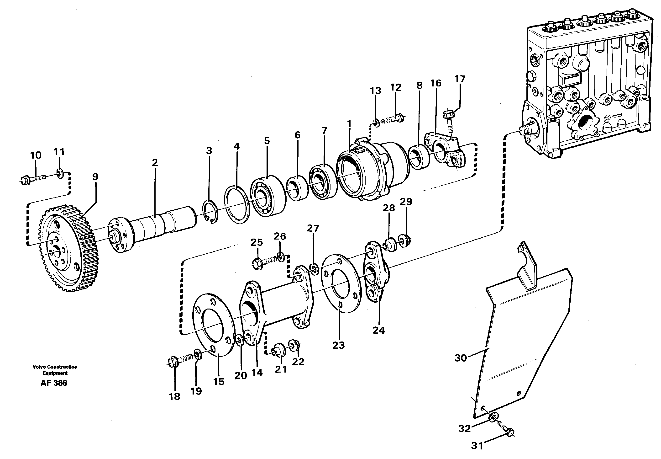 Pump drive.  TD 103 KCE — volvo parts diagram