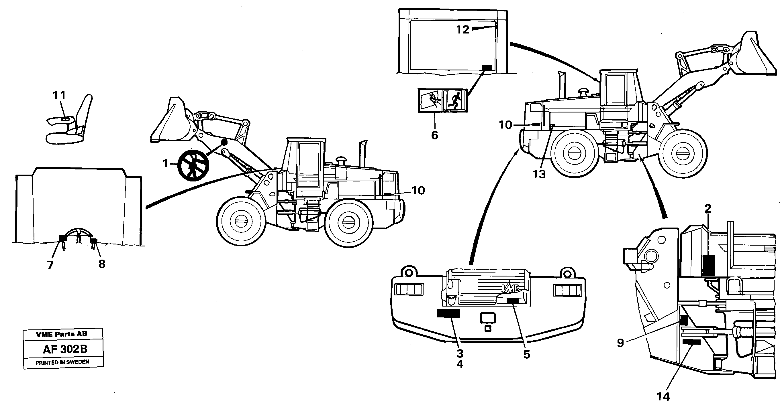 Sign plates and decals. SWE, GBR, ESP, FRA, DEU. — volvo parts diagram