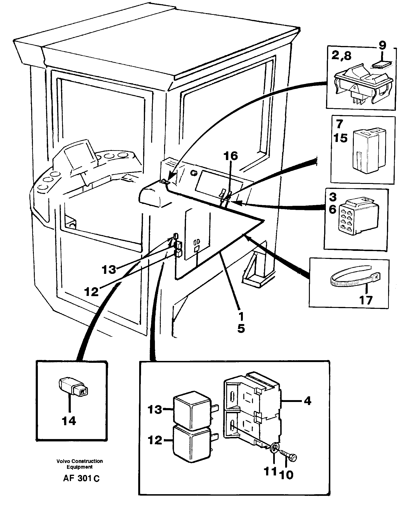 Cable harness for forward and rear.  91944,   92770 — volvo parts diagram
