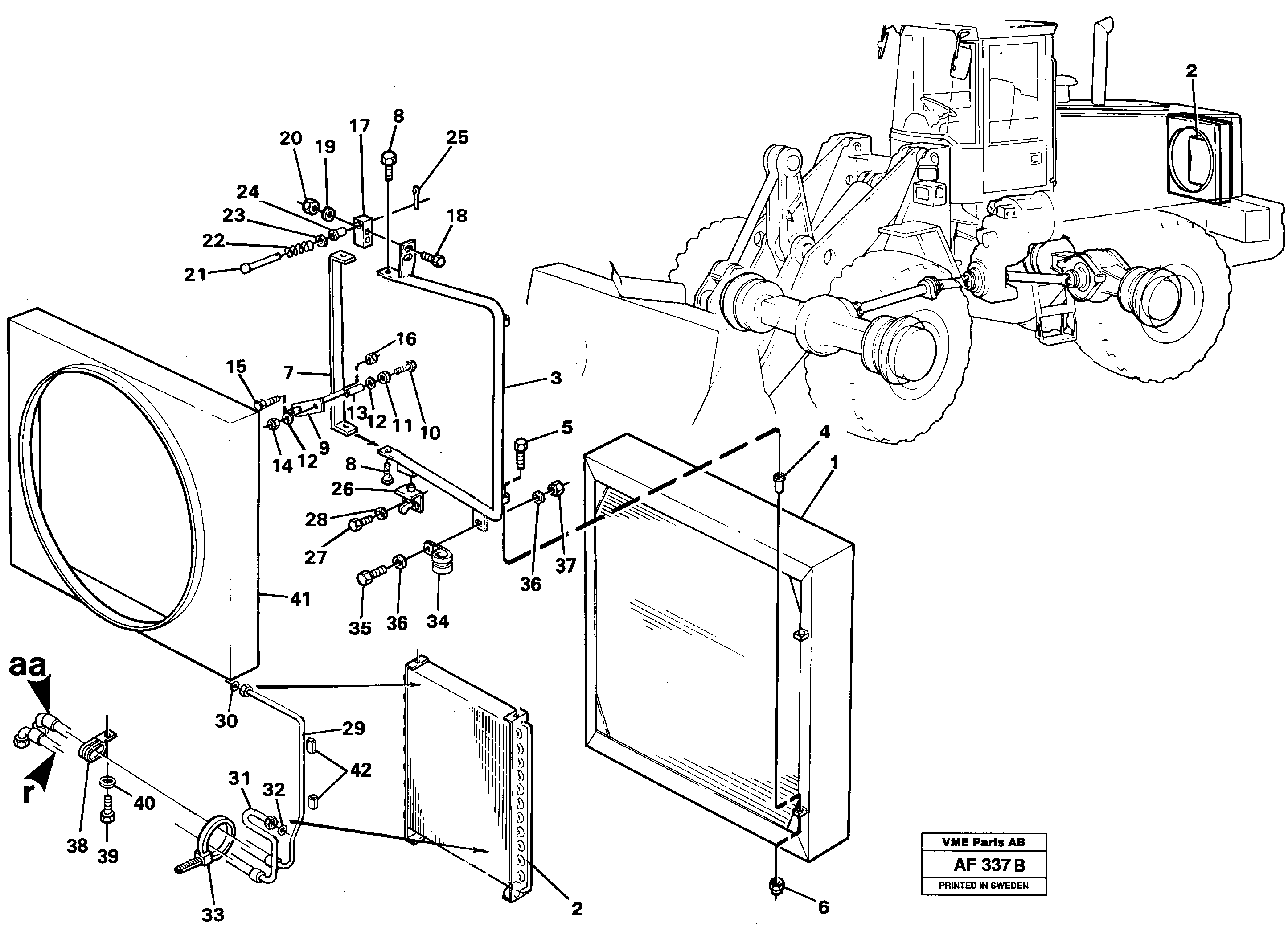 Condenser with fitting parts.  92246 — volvo parts diagram
