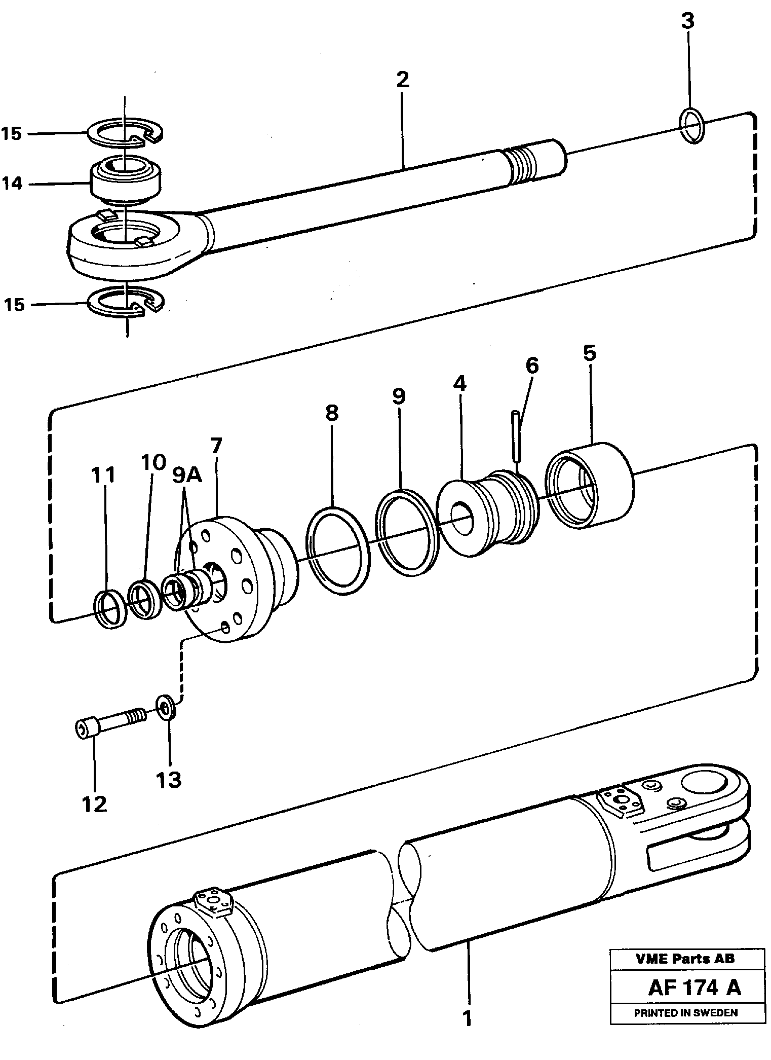 Hydraulic cylinder — volvo parts diagram