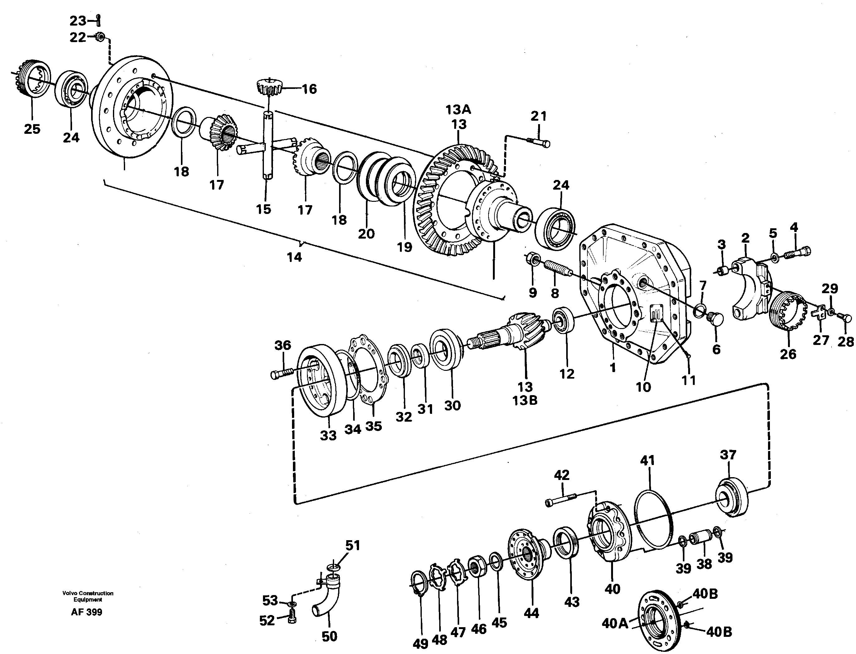 Final drive, front  AWB40 — volvo parts diagram