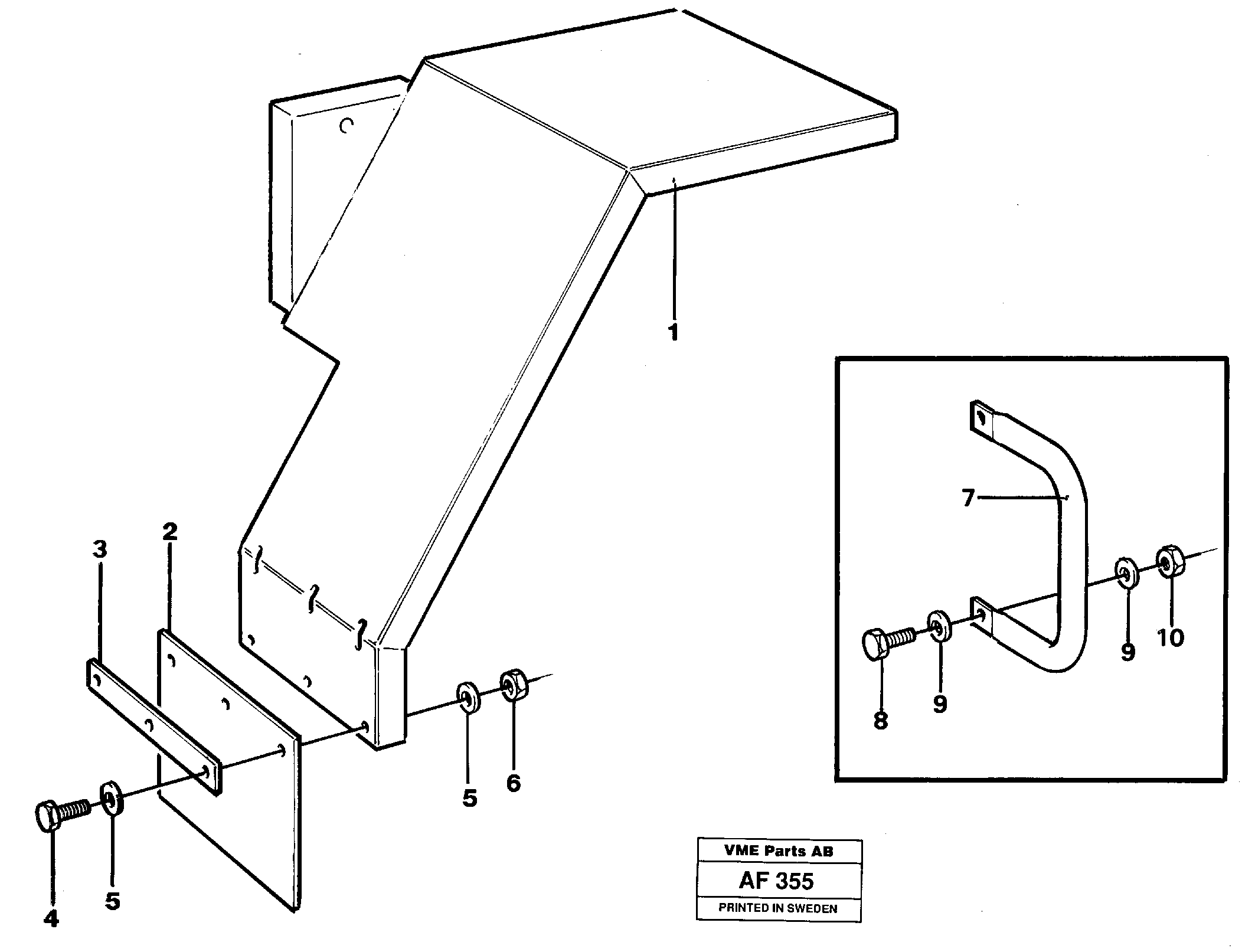 Small rear fender.  92957 — volvo parts diagram