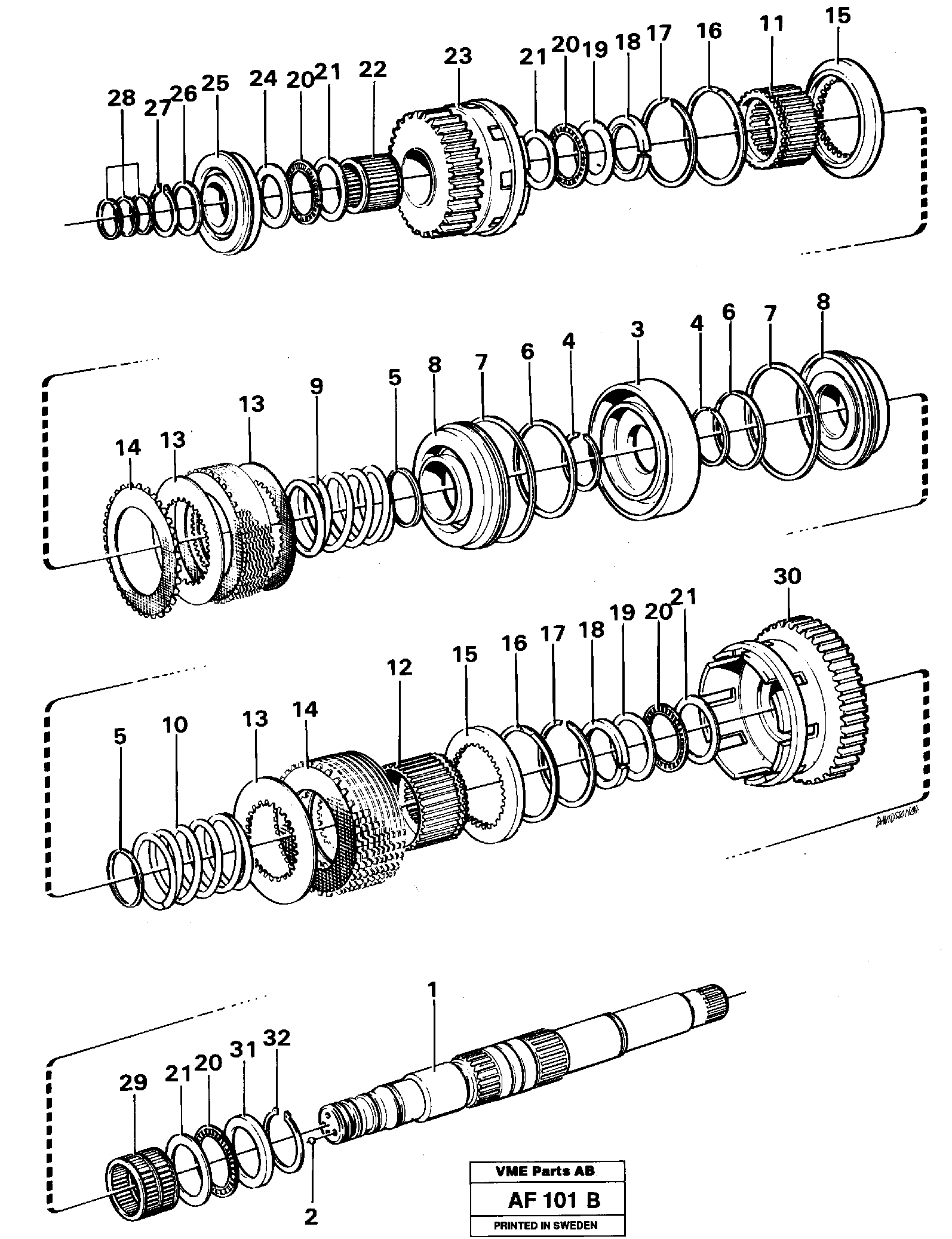Hydraulic clutch, 3rd / 4th speed — volvo parts diagram