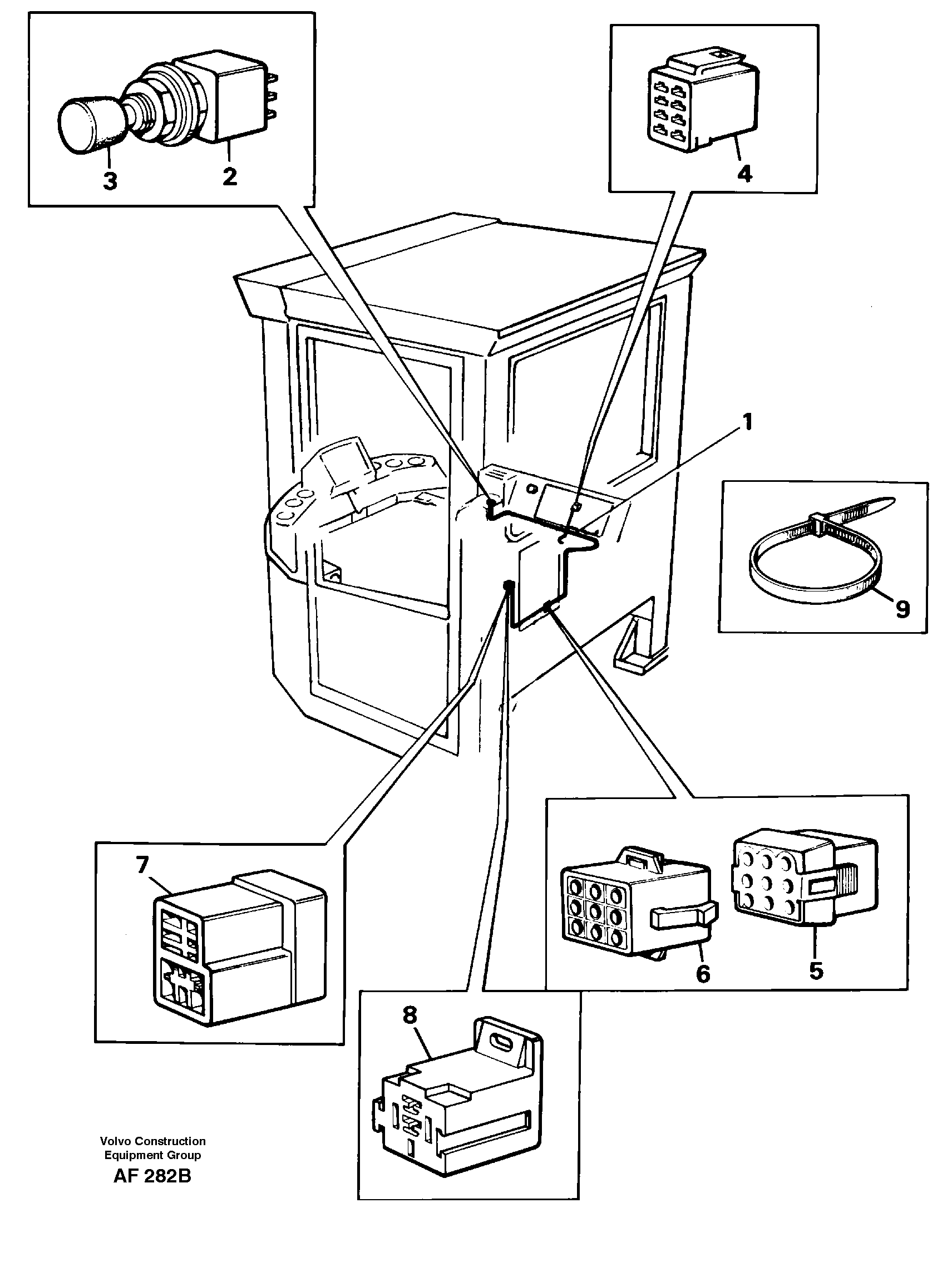 Cable harness, boom suspension system.  91871,   94601 — volvo parts diagram