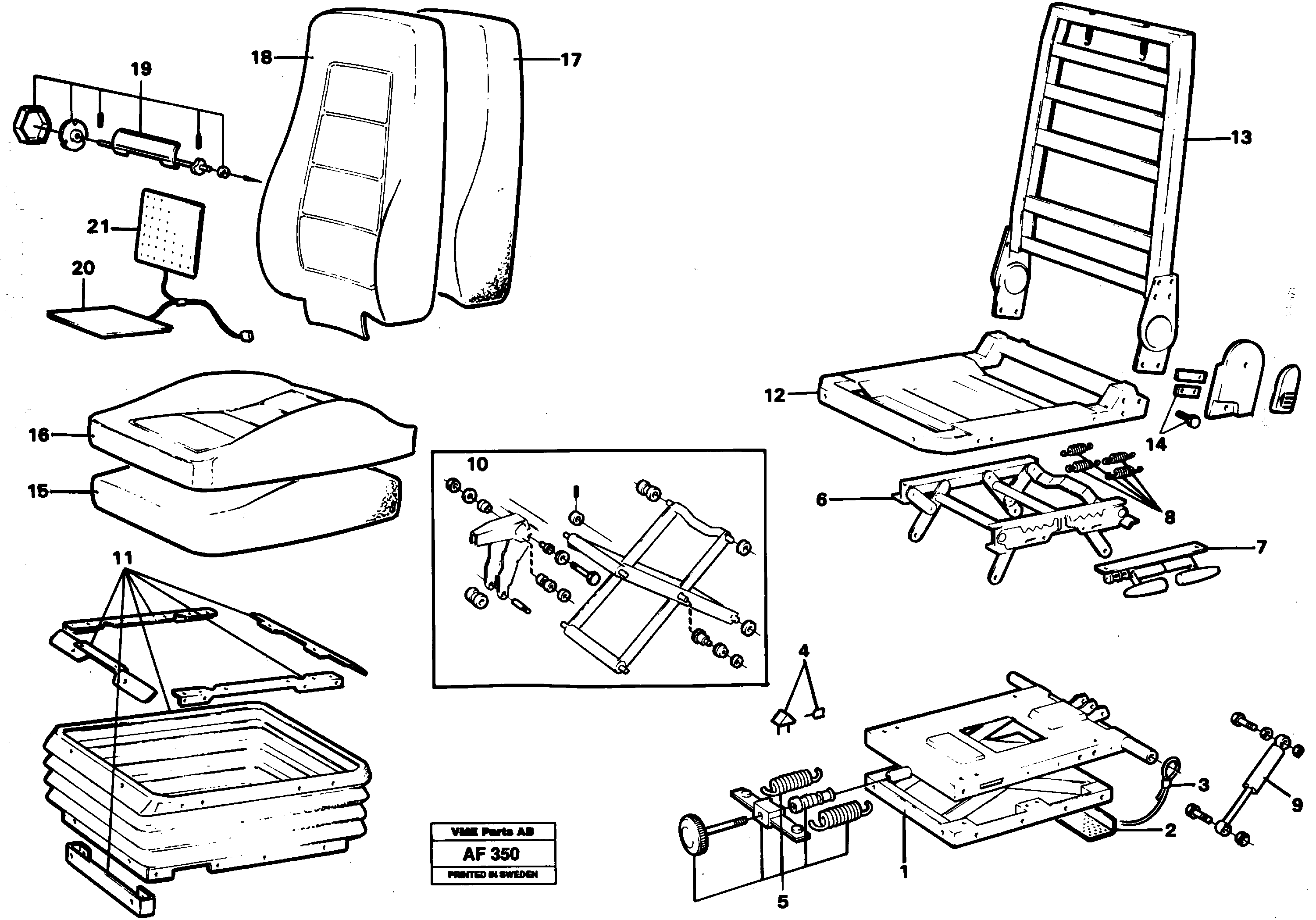 Driver's seat.  92381 — volvo parts diagram