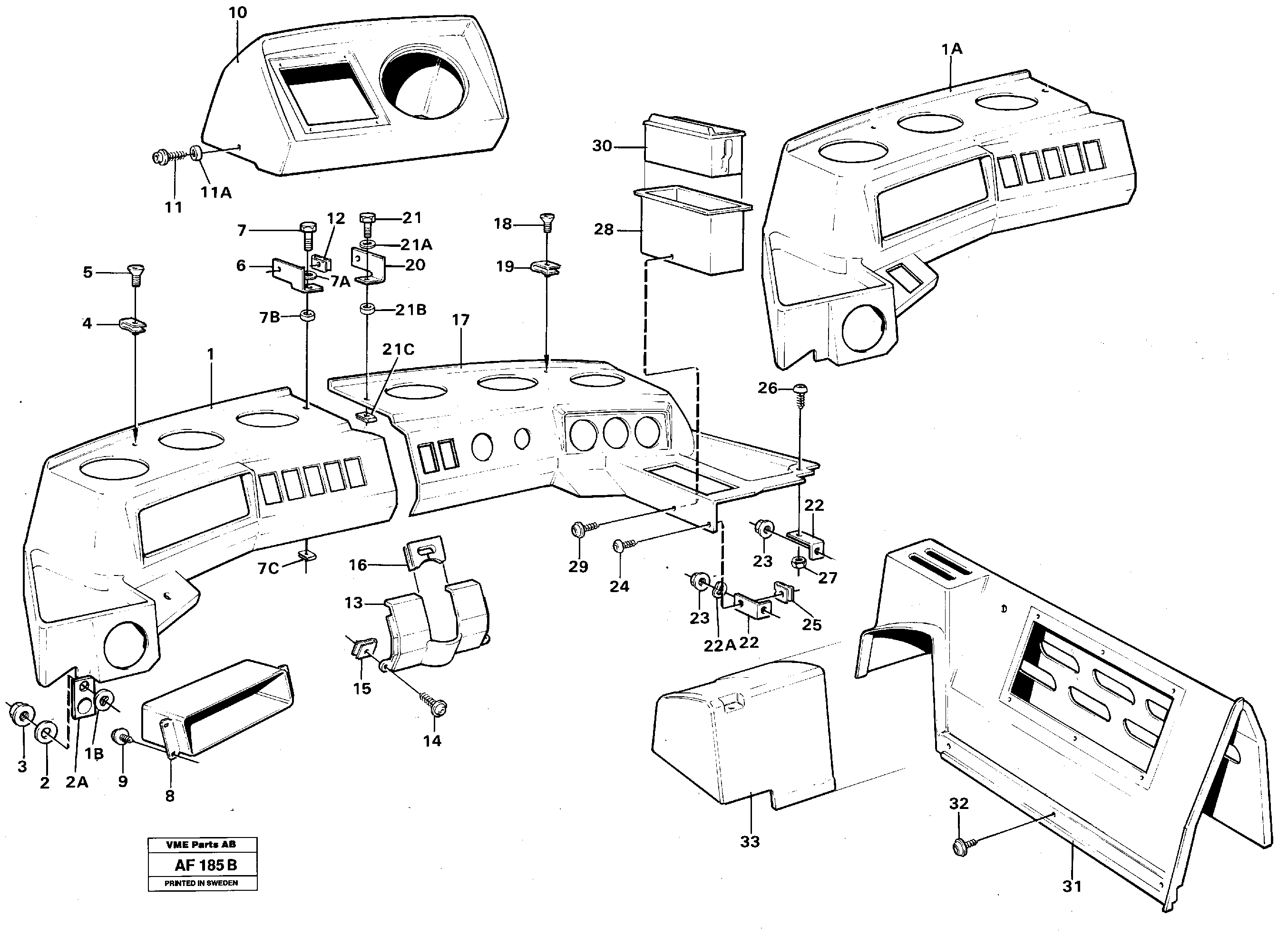 Instrument panel — volvo parts diagram