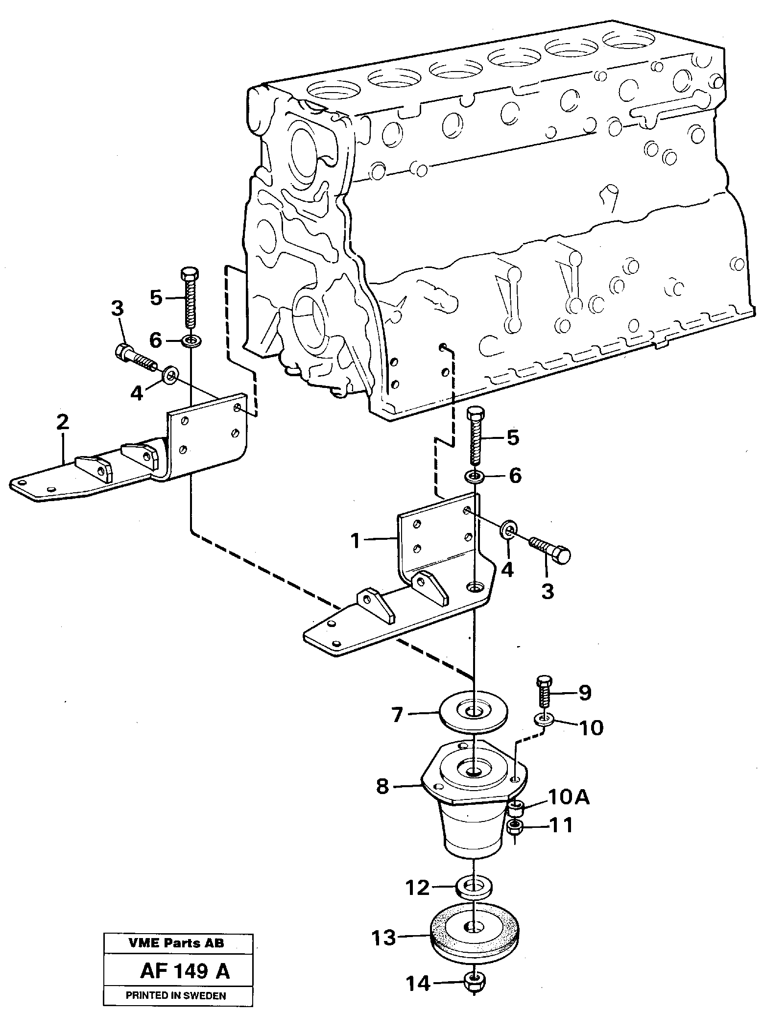 Engine suspension.  SER NO - 1667 / SER NO - 60277 USA — volvo parts diagram