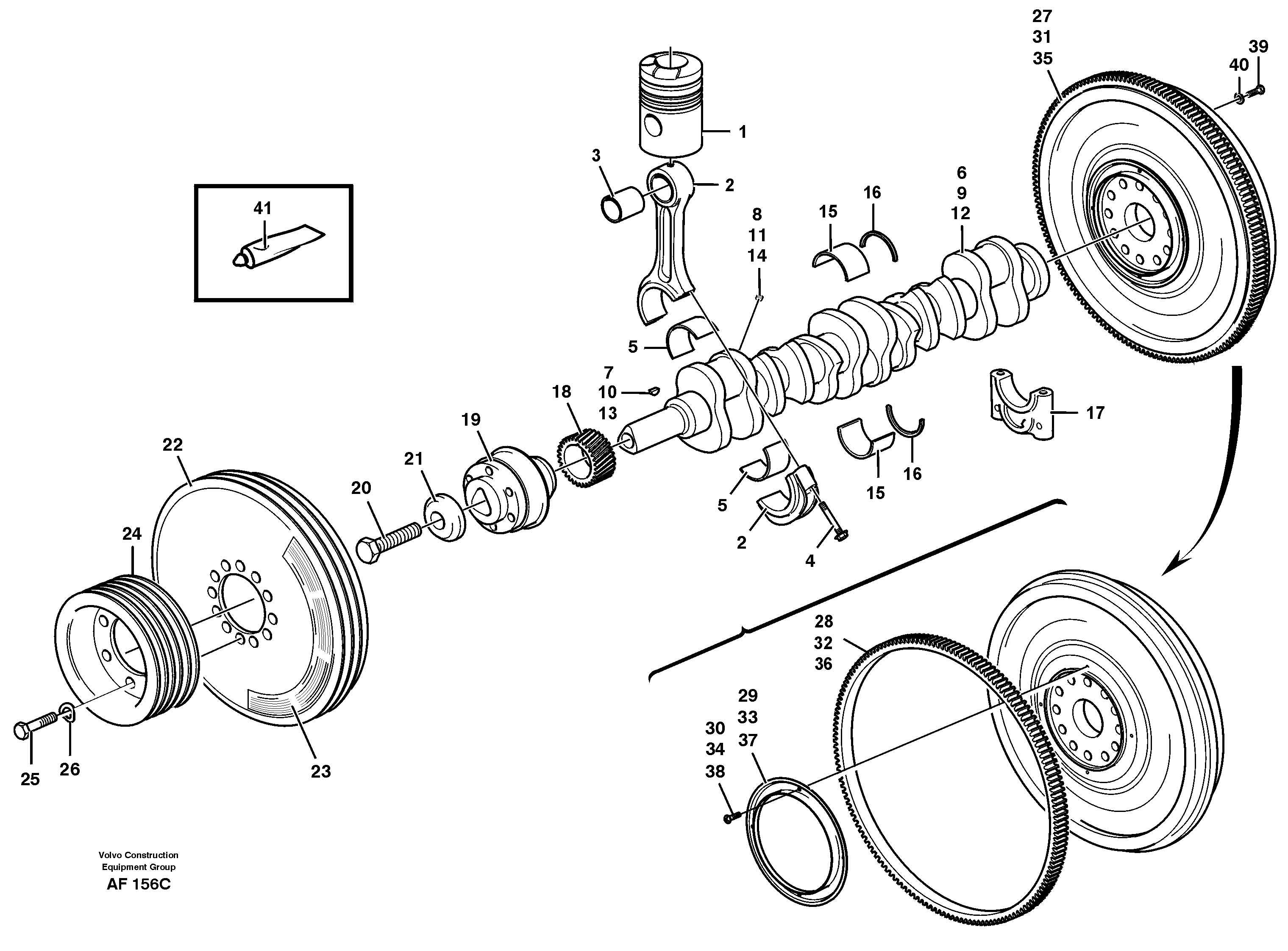 Crankshaft and related parts — volvo parts diagram