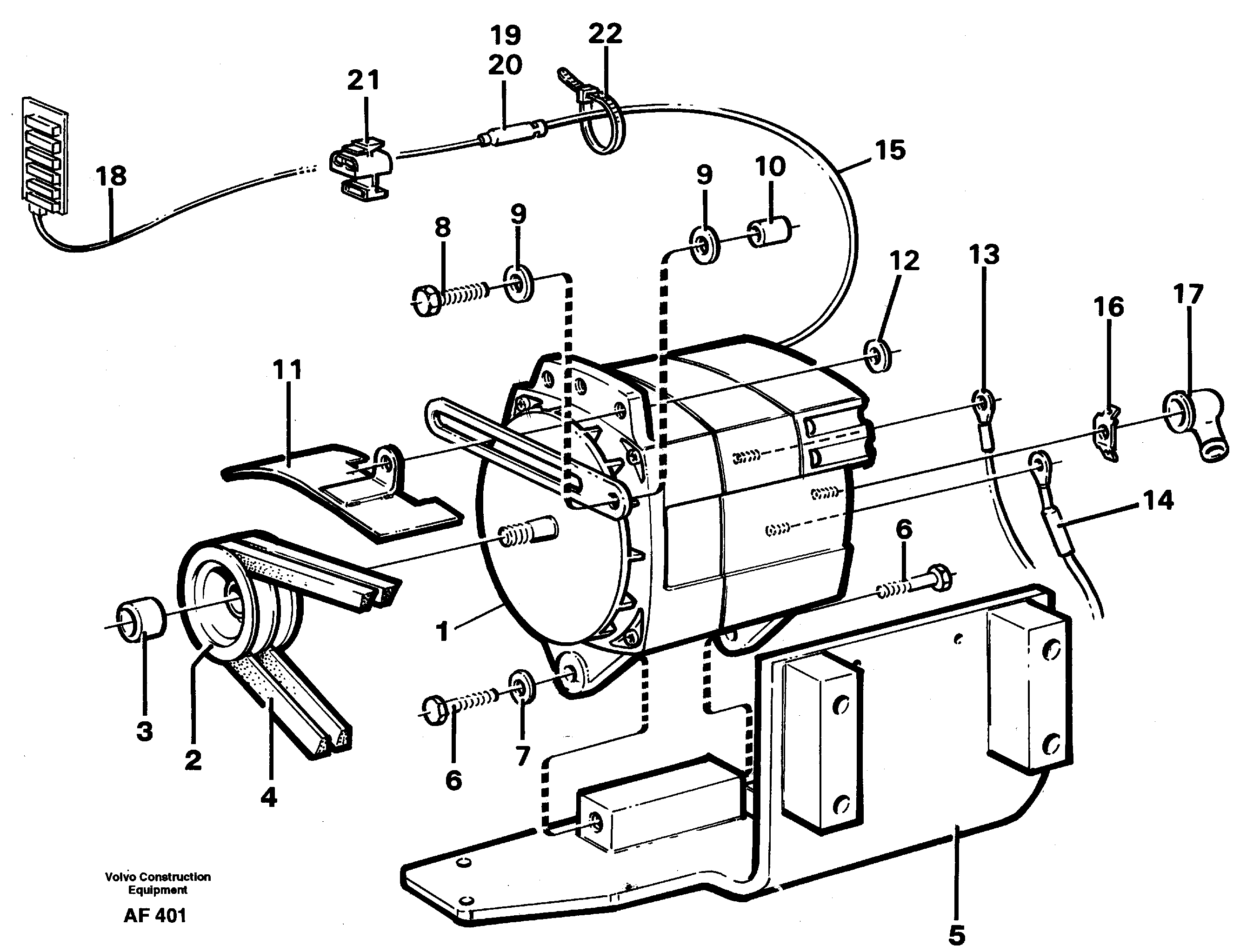 Alternator with fitting parts, 100A. 94720 — volvo parts diagram
