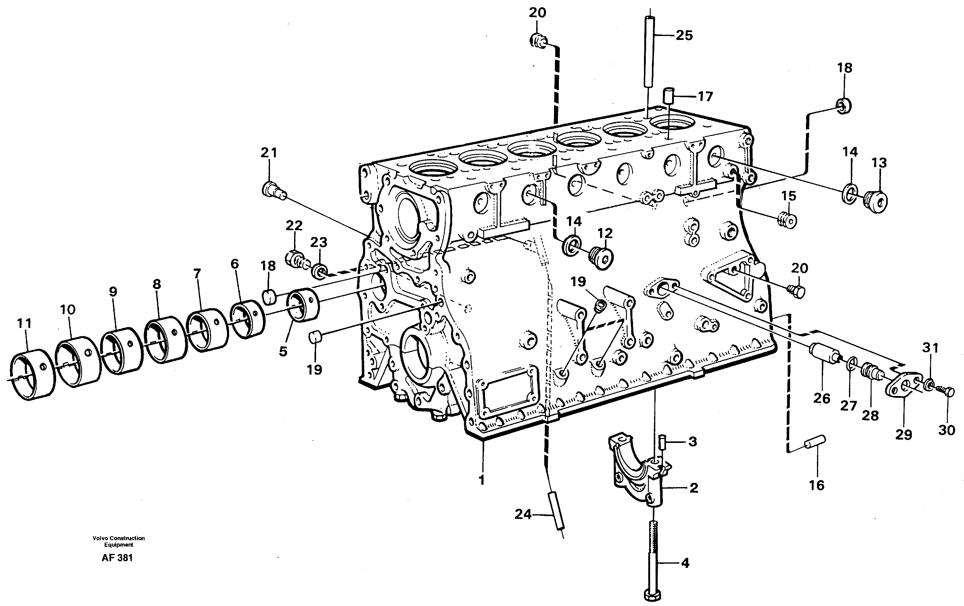 Cylinder block — volvo parts diagram