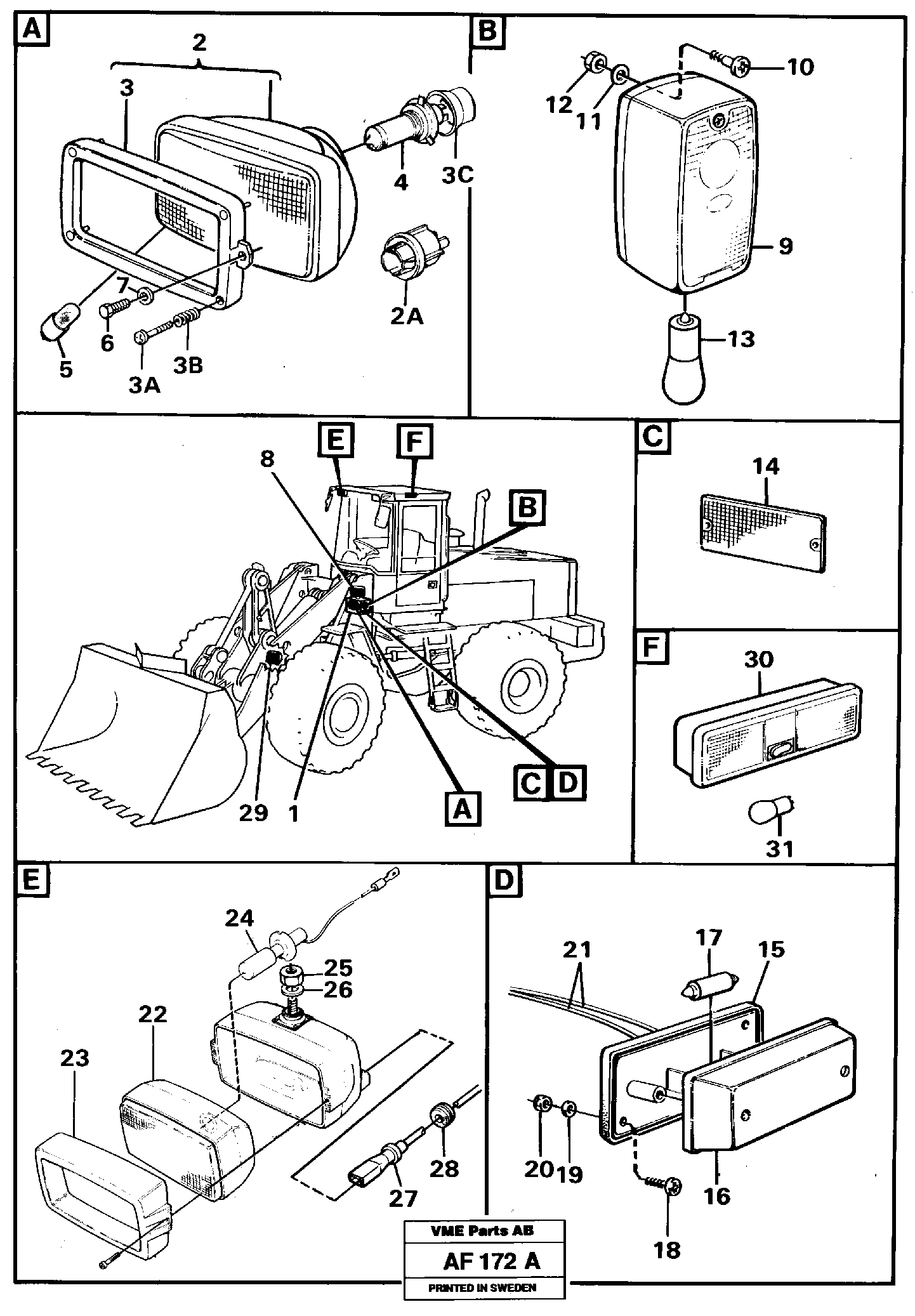 Lighting, front — volvo parts diagram