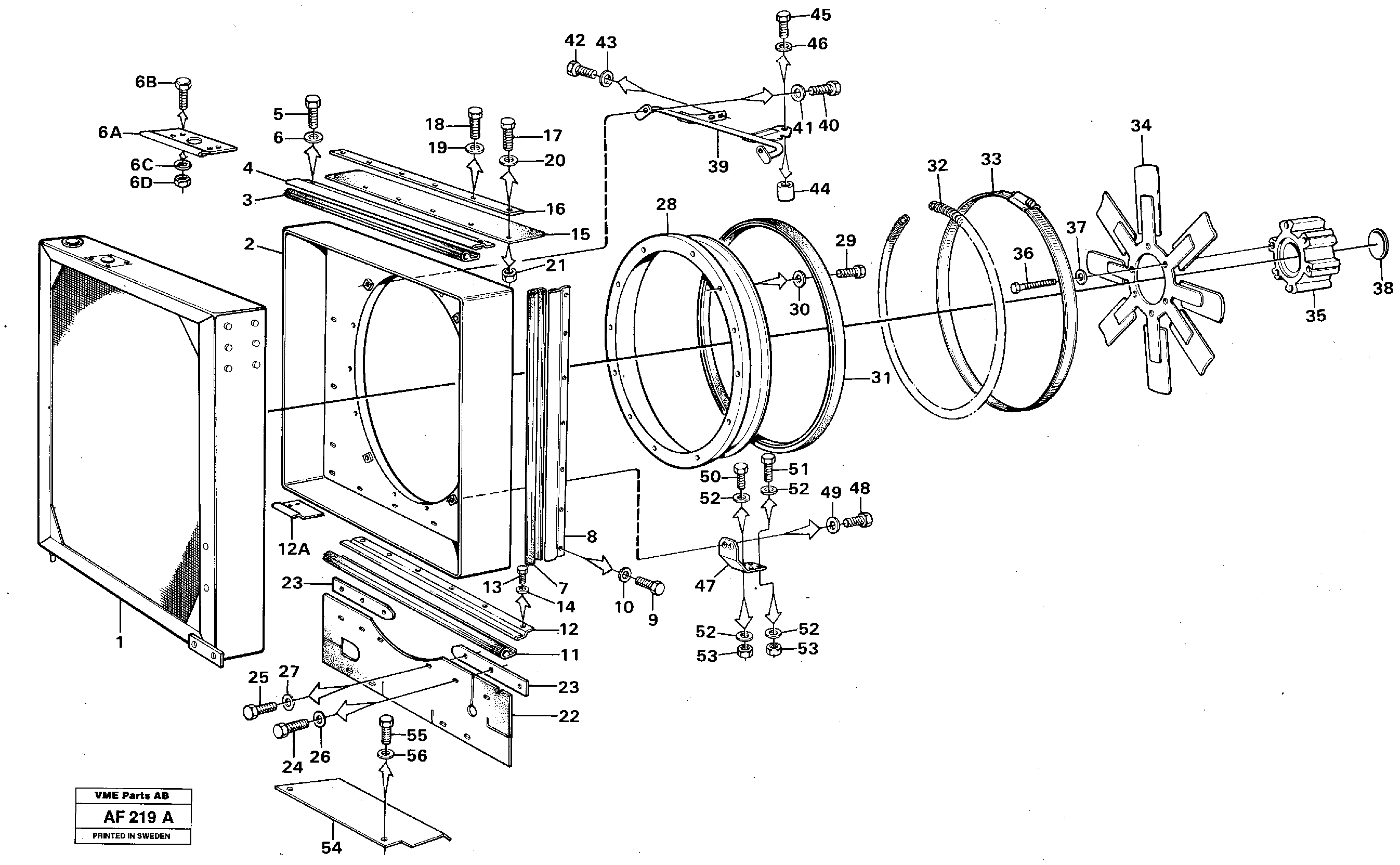 Fan and fan shroud — volvo parts diagram