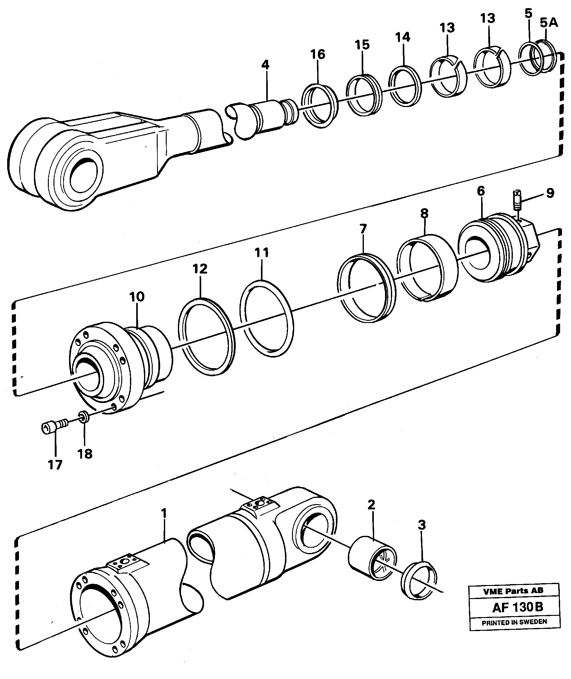 Hydraulic cylinder, lifting — volvo parts diagram