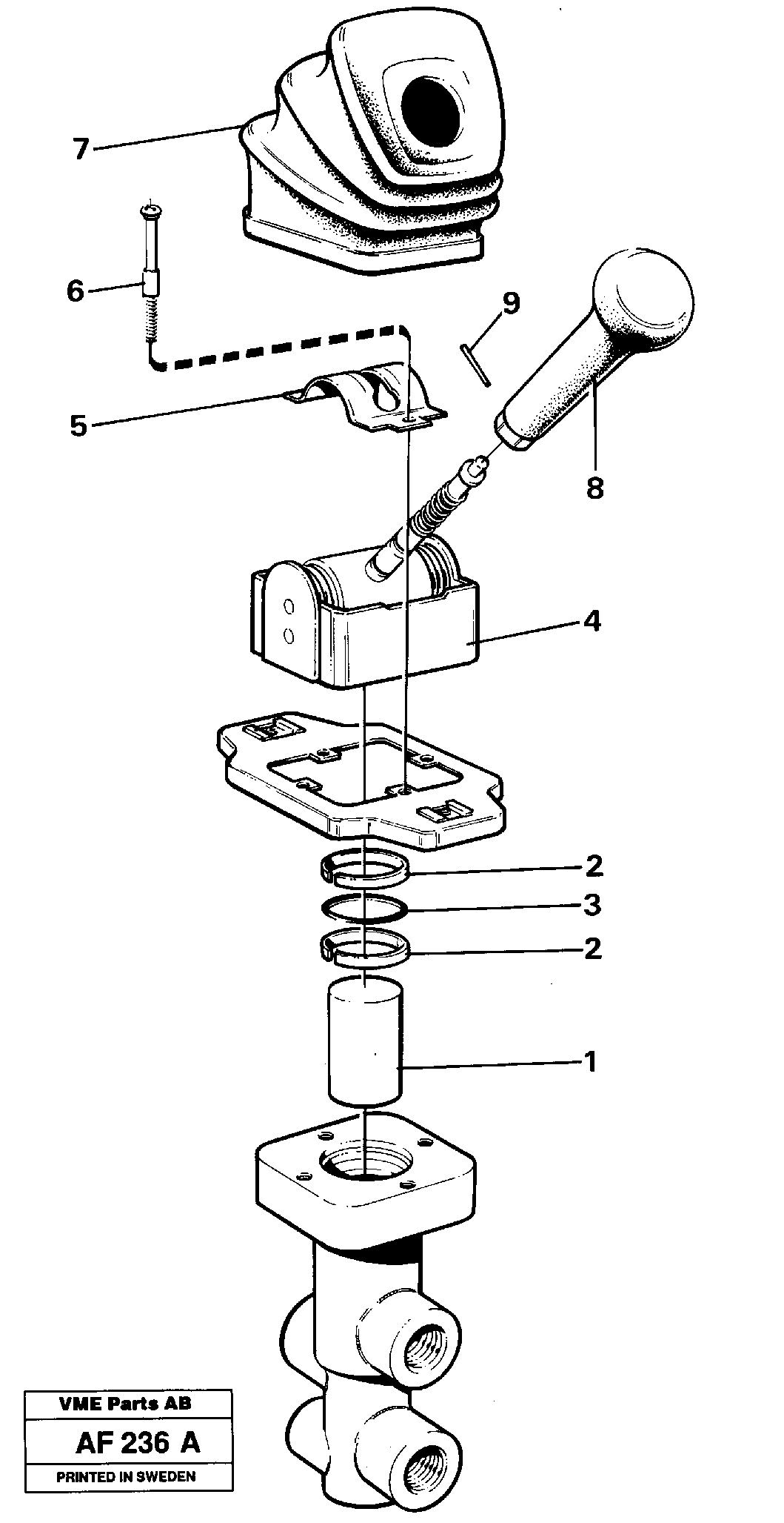 Parking brake valve  SER NO - 1506 / SER NO - 60202 USA — volvo parts diagram