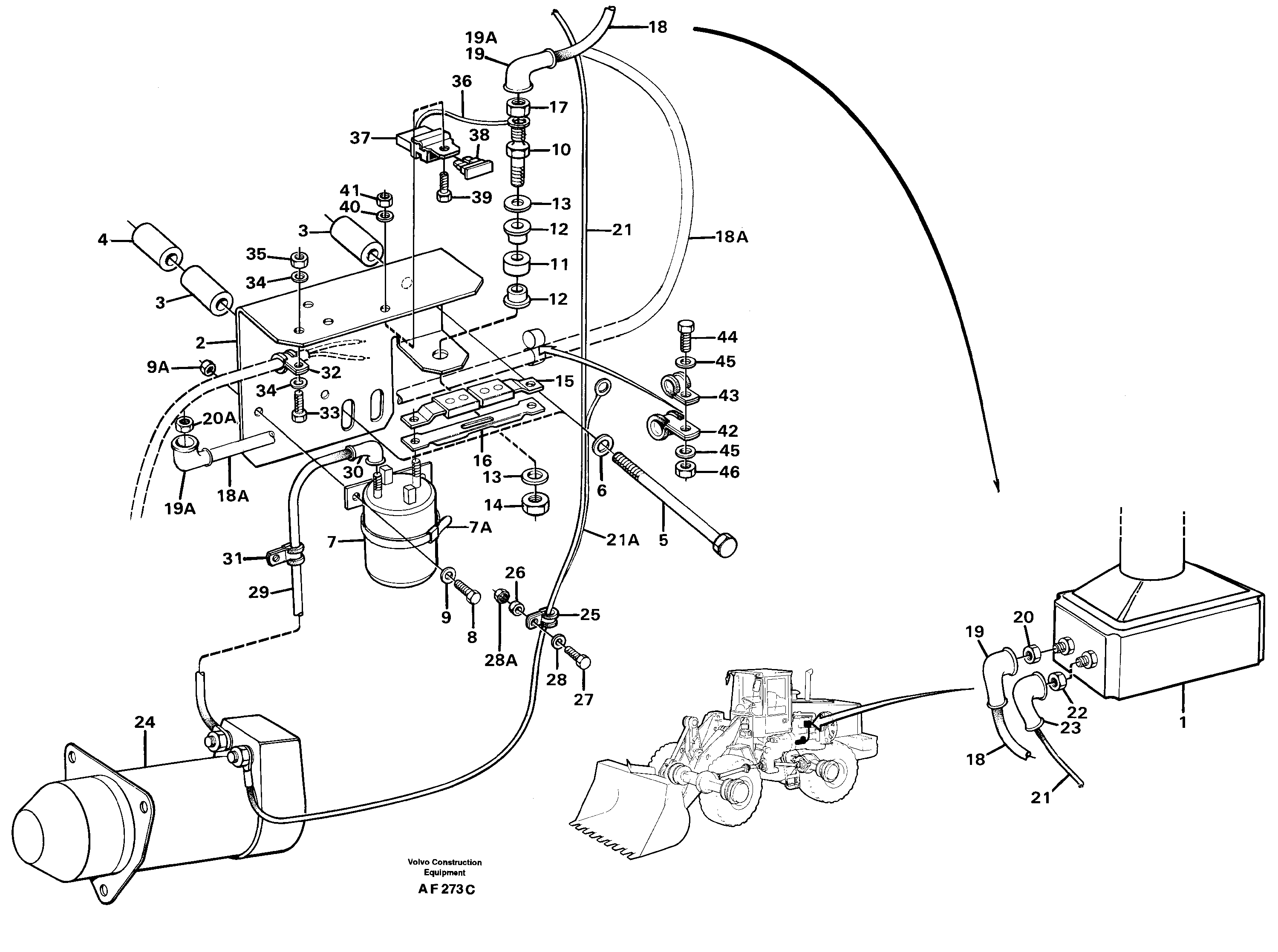 Starter element with fitting parts. 91422, 91814, 92552. SER NO 2081 - /SER NO 60501 - USA — volvo parts diagram