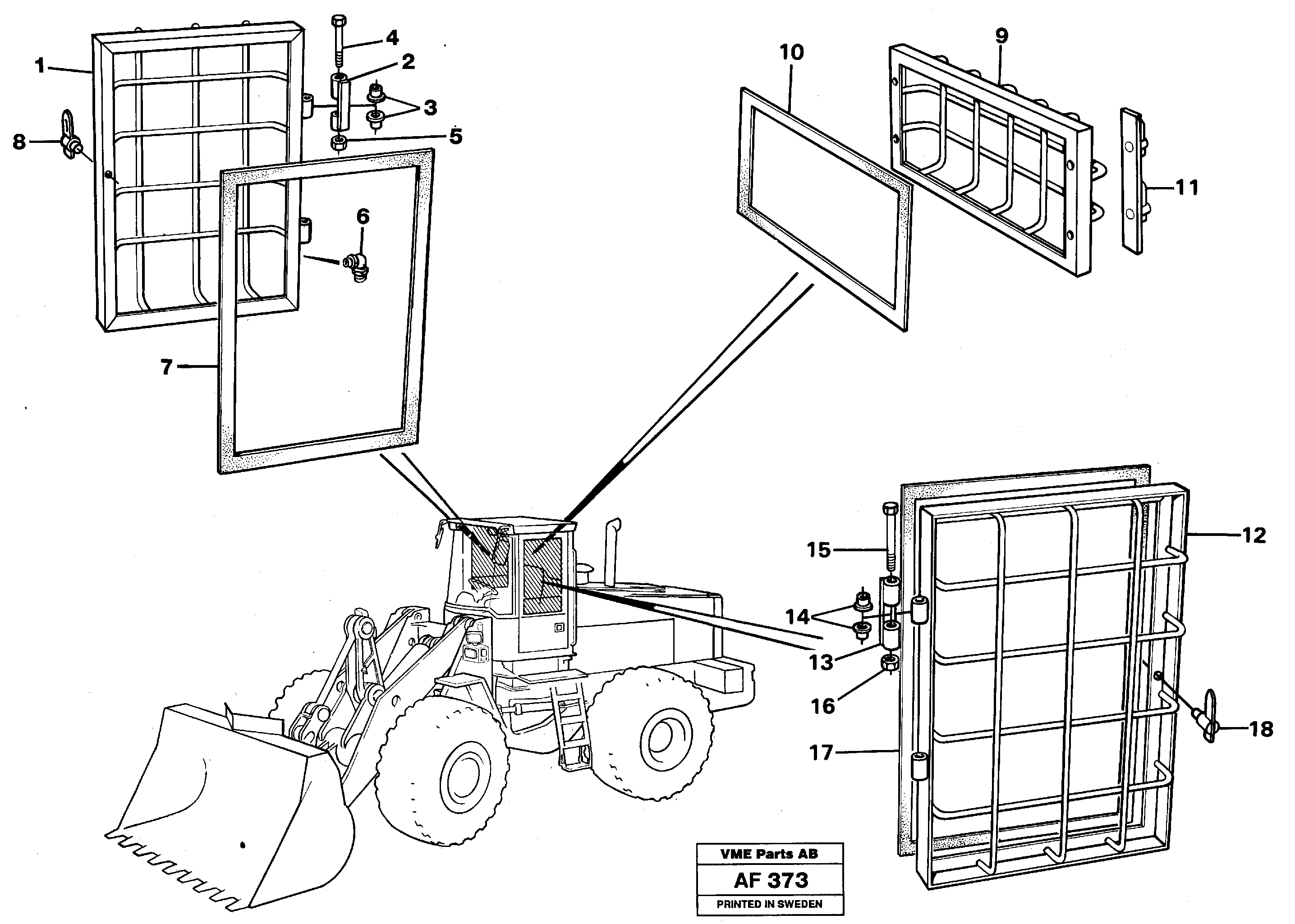 Window guards, side and rear windows. 92657 — volvo parts diagram