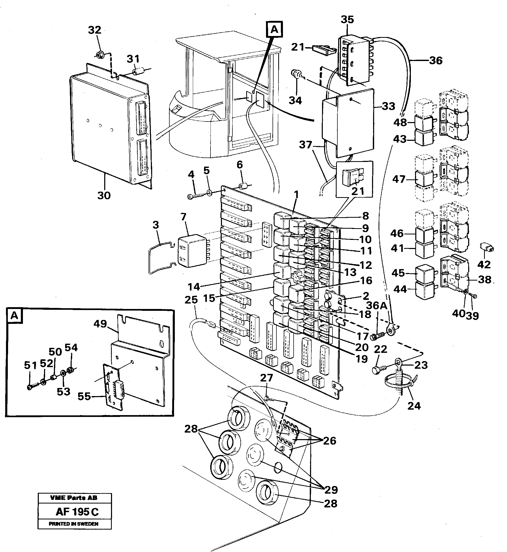 Electrical distribution box — volvo parts diagram