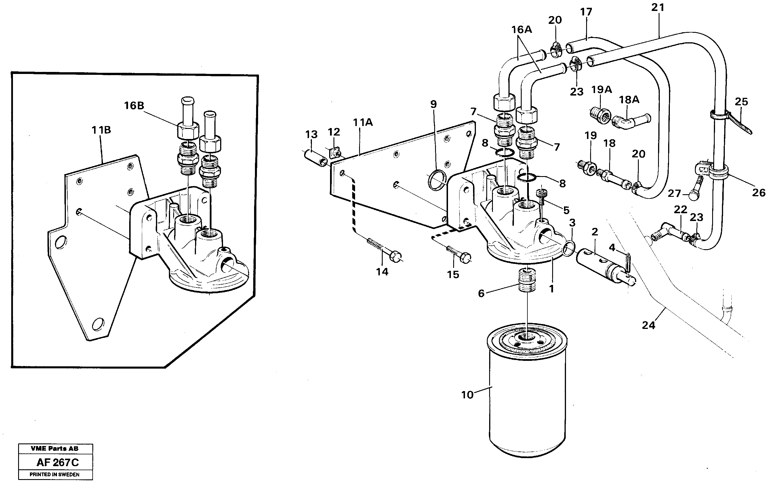 Coolant filter.  91698,   92175,   94975 — volvo parts diagram