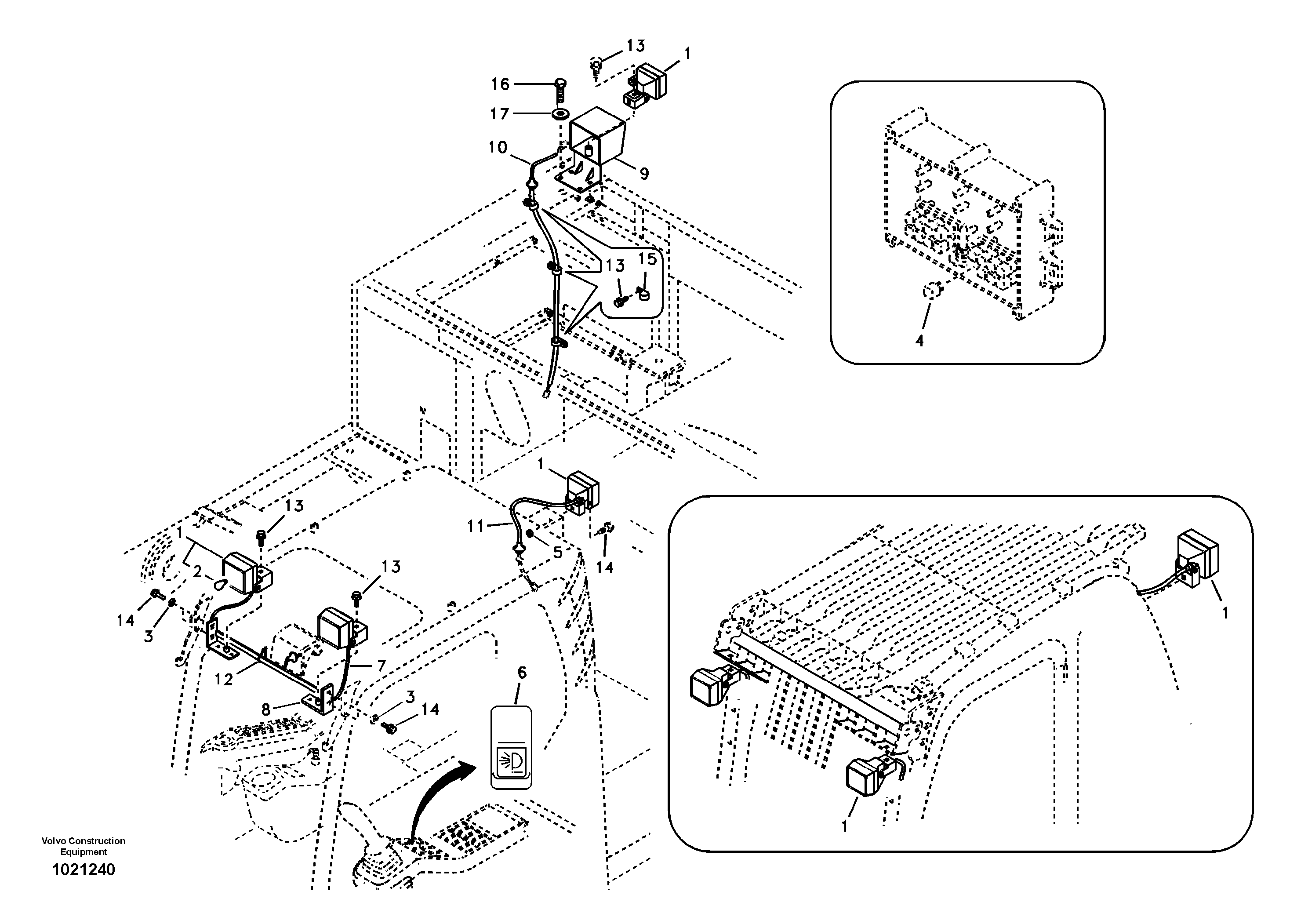 Work lights, extra — volvo parts diagram