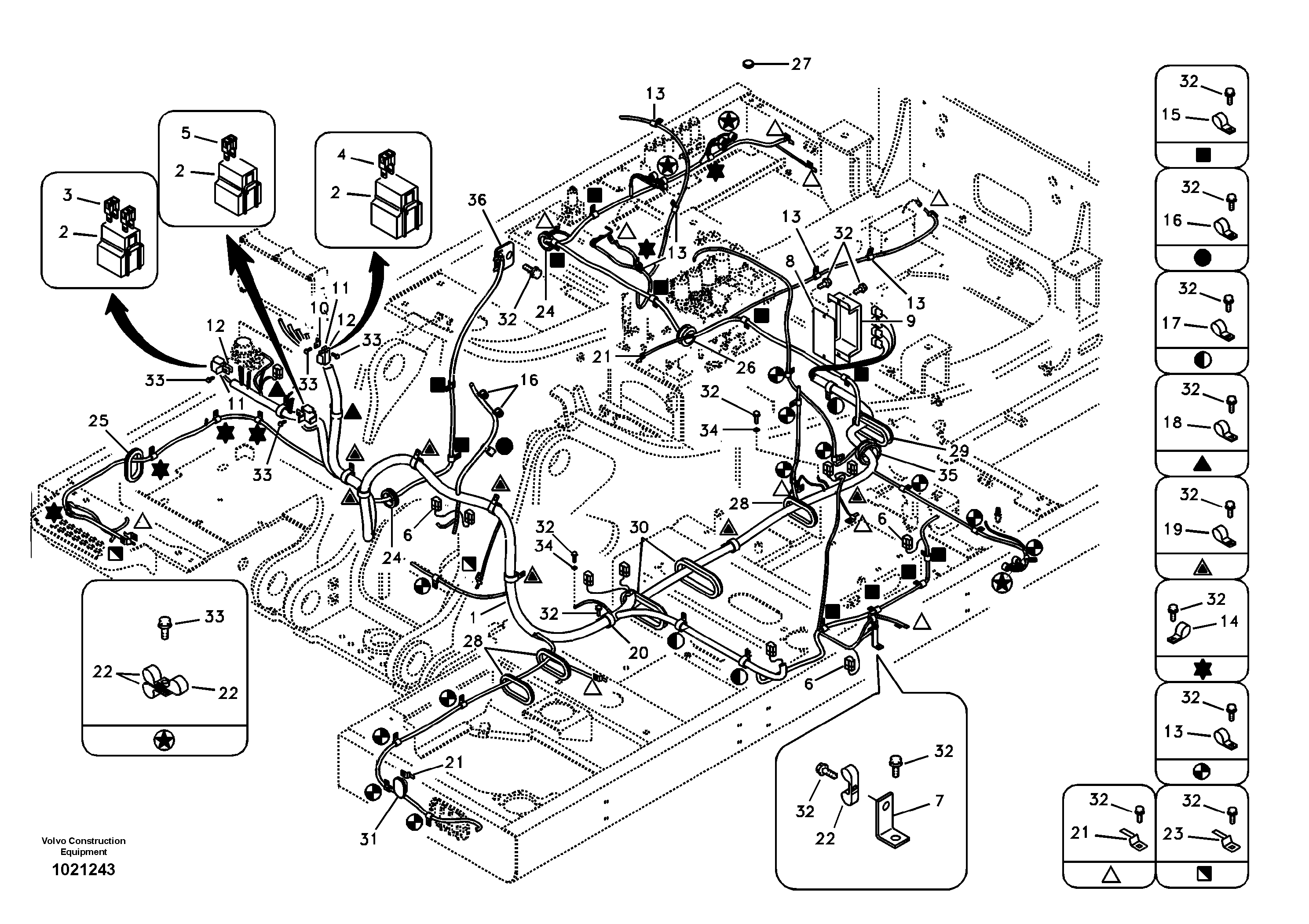 Cable and wire harness, main — volvo parts diagram