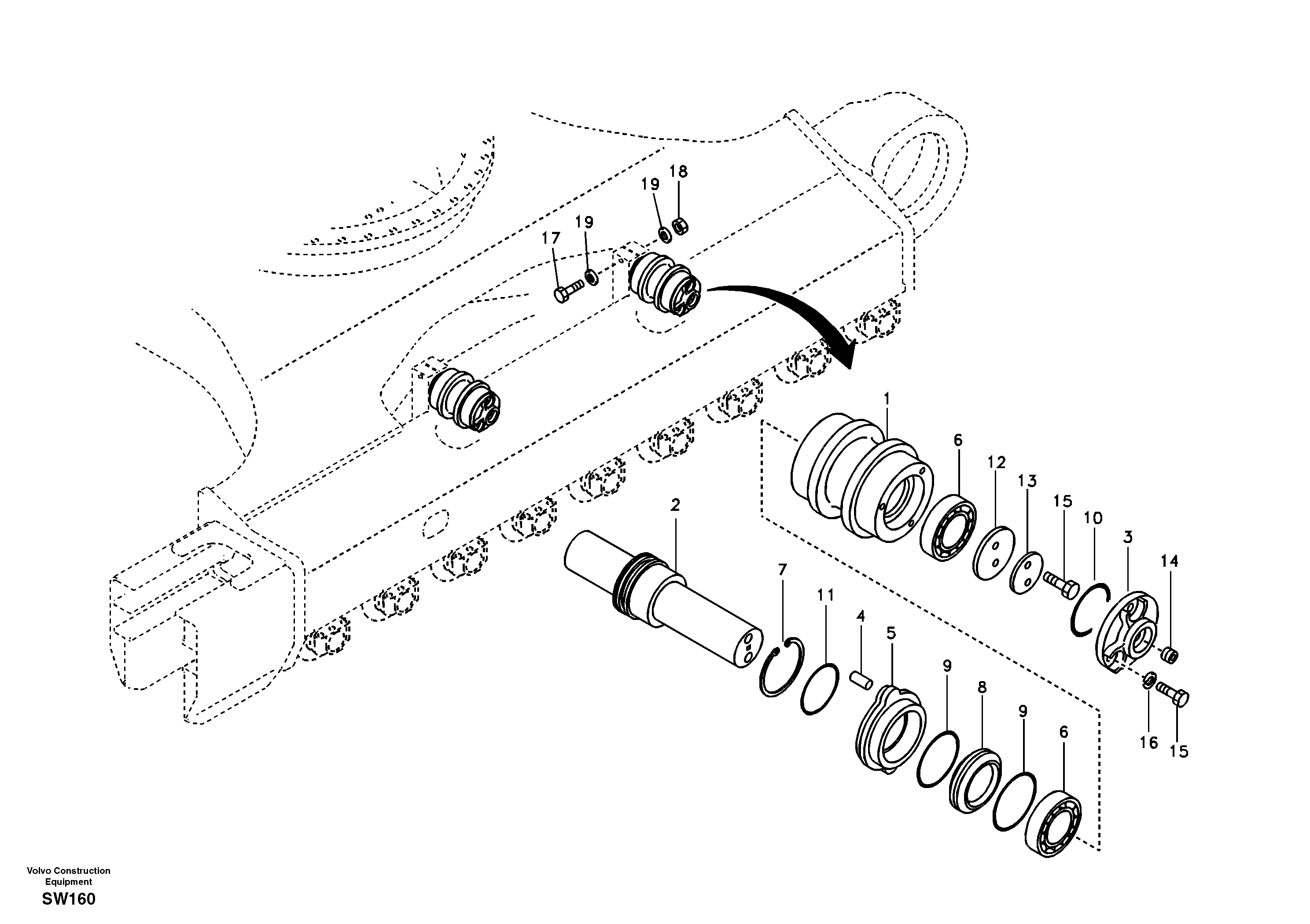 Top roller — volvo parts diagram