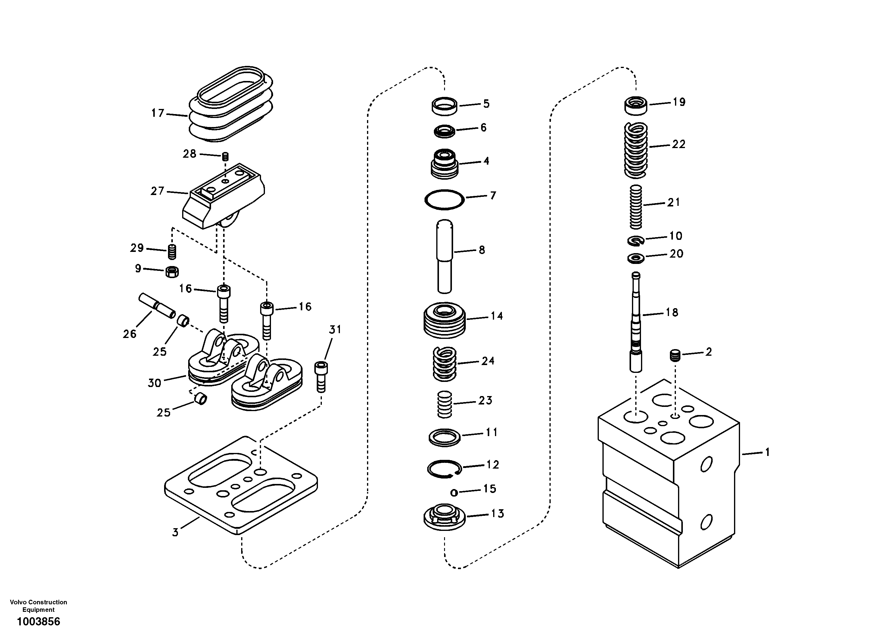 Remote control valve pedal, travel motor — volvo parts diagram