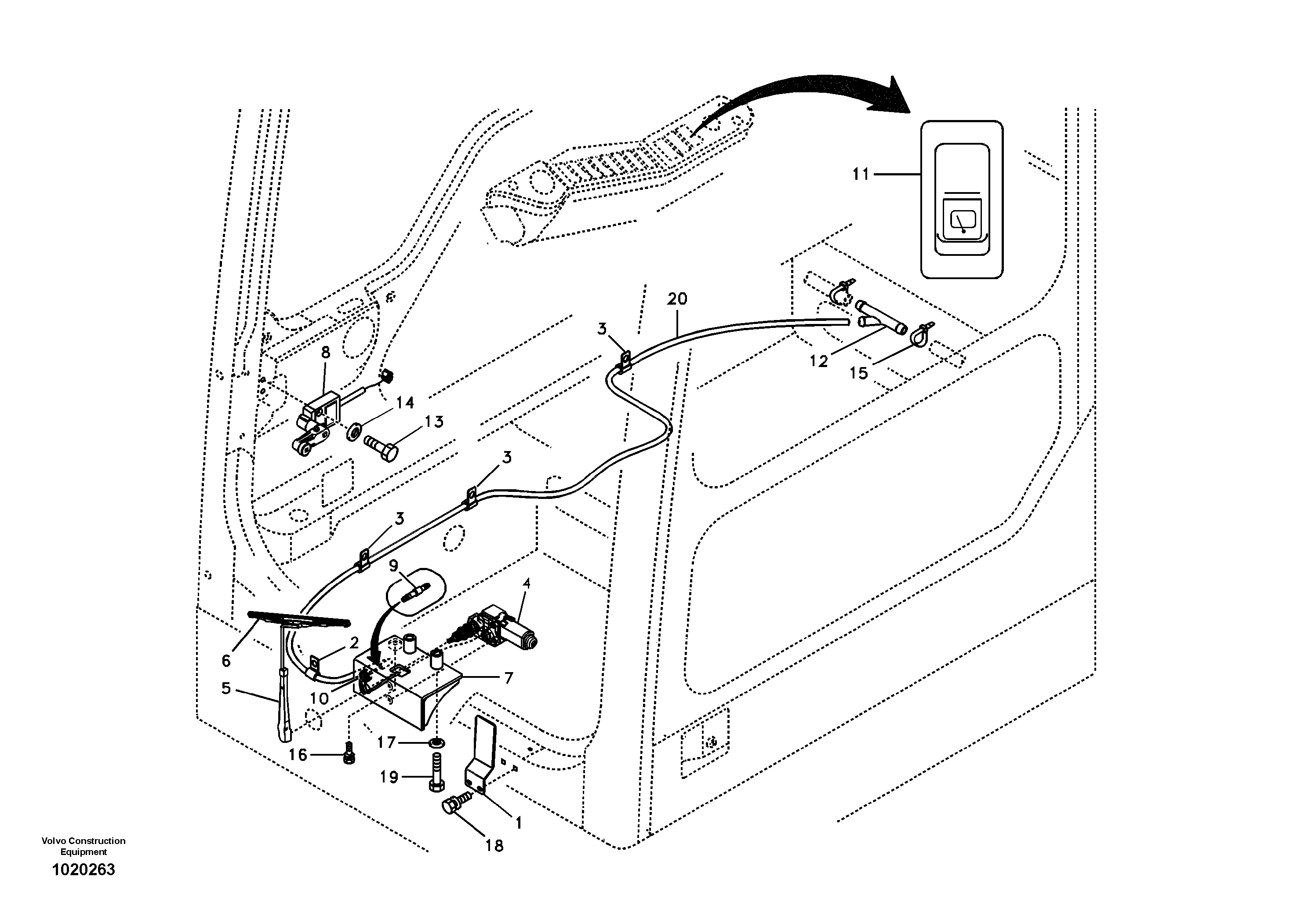 Lower wiper — volvo parts diagram