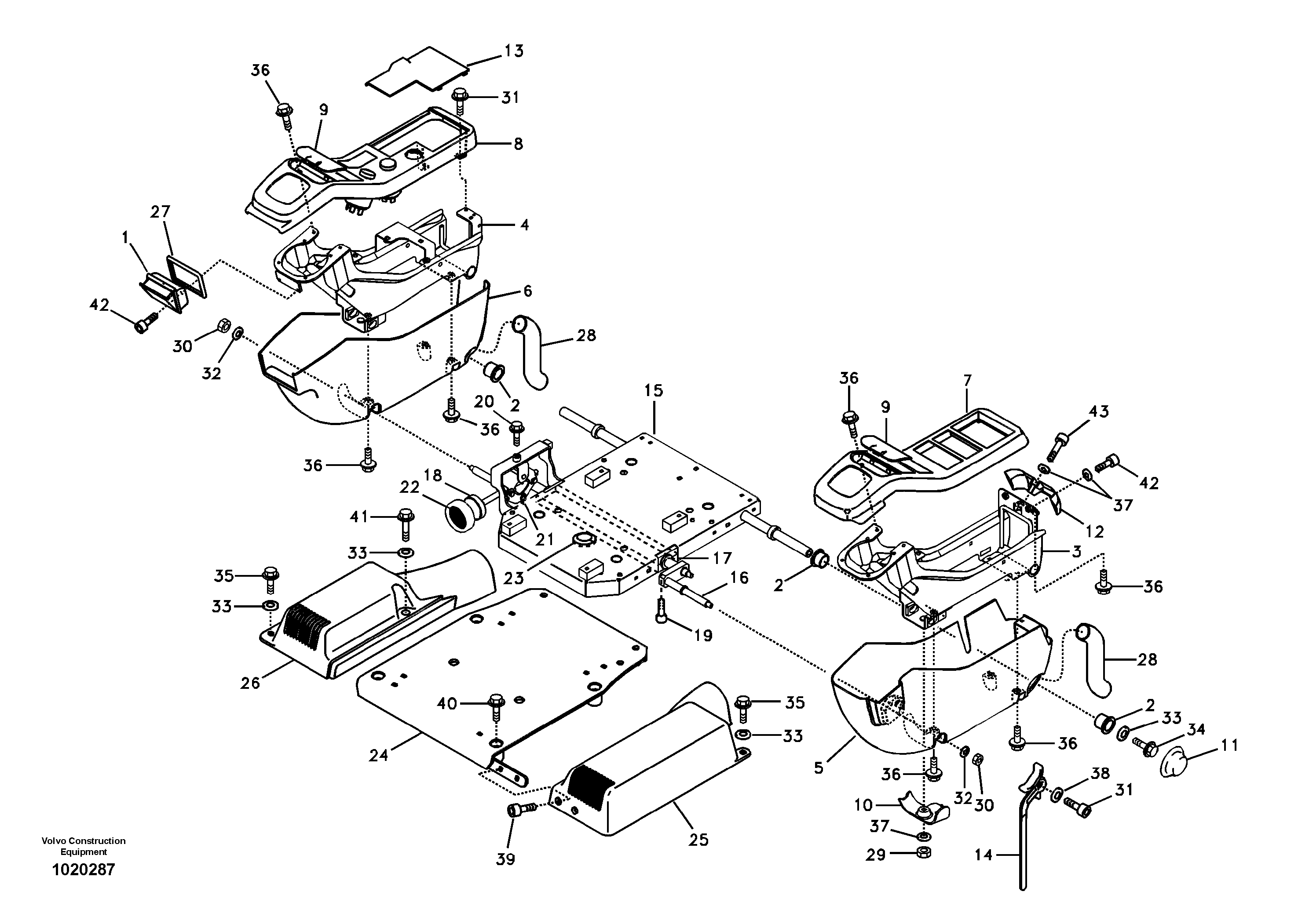 Instrument panel, control panel — volvo parts diagram