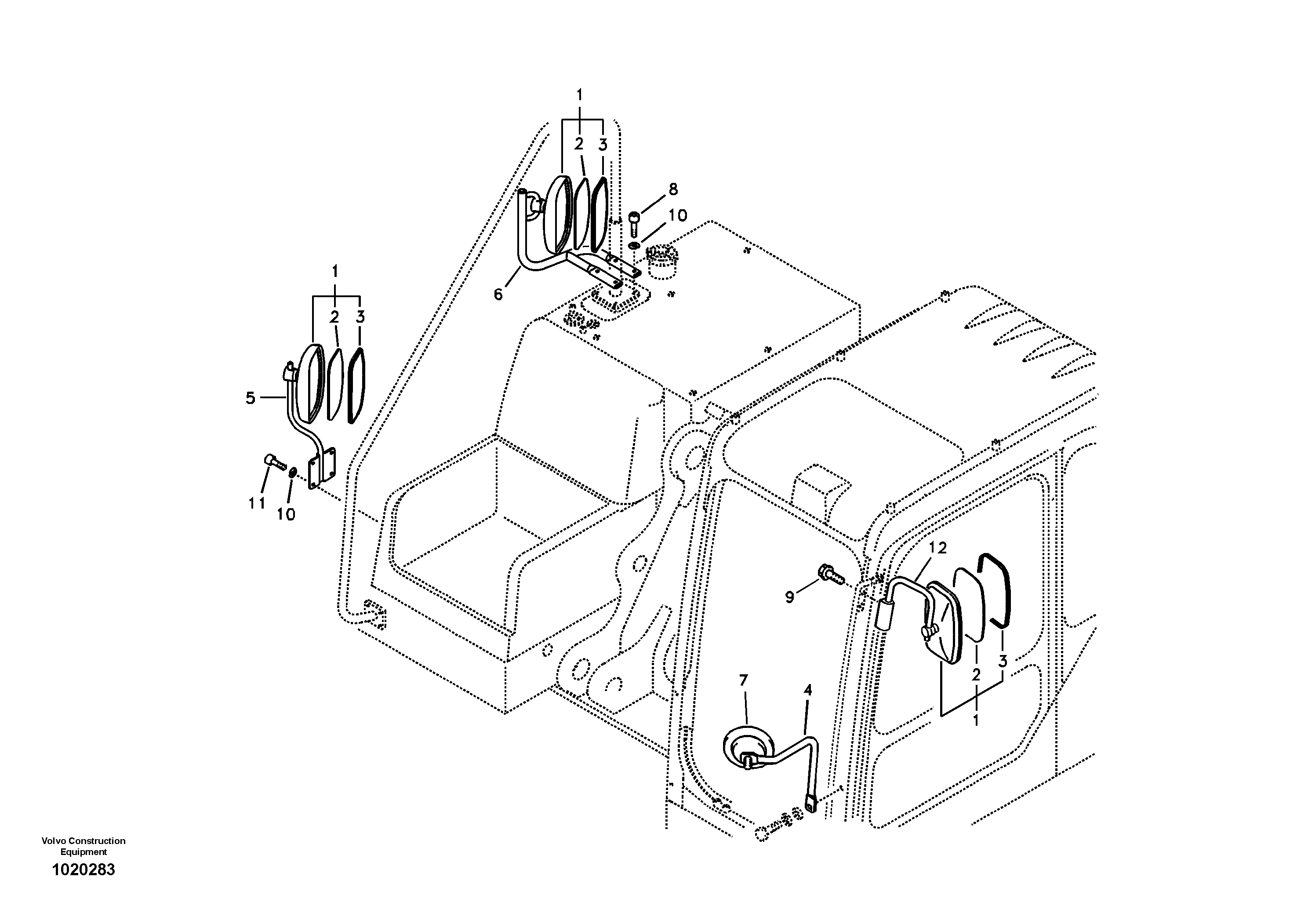 Rear view mirror — volvo parts diagram