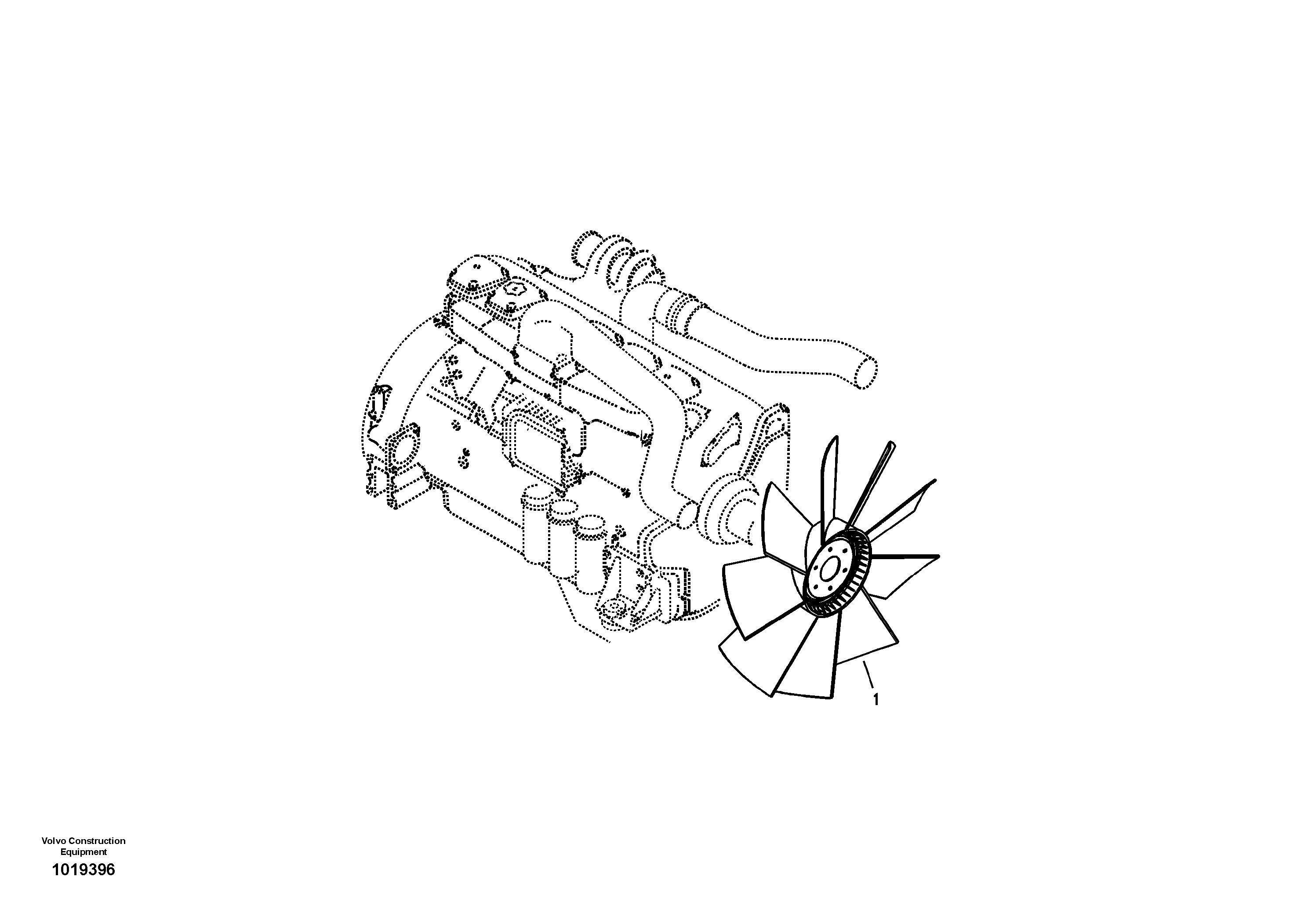 Cooling fan mounting — volvo parts diagram