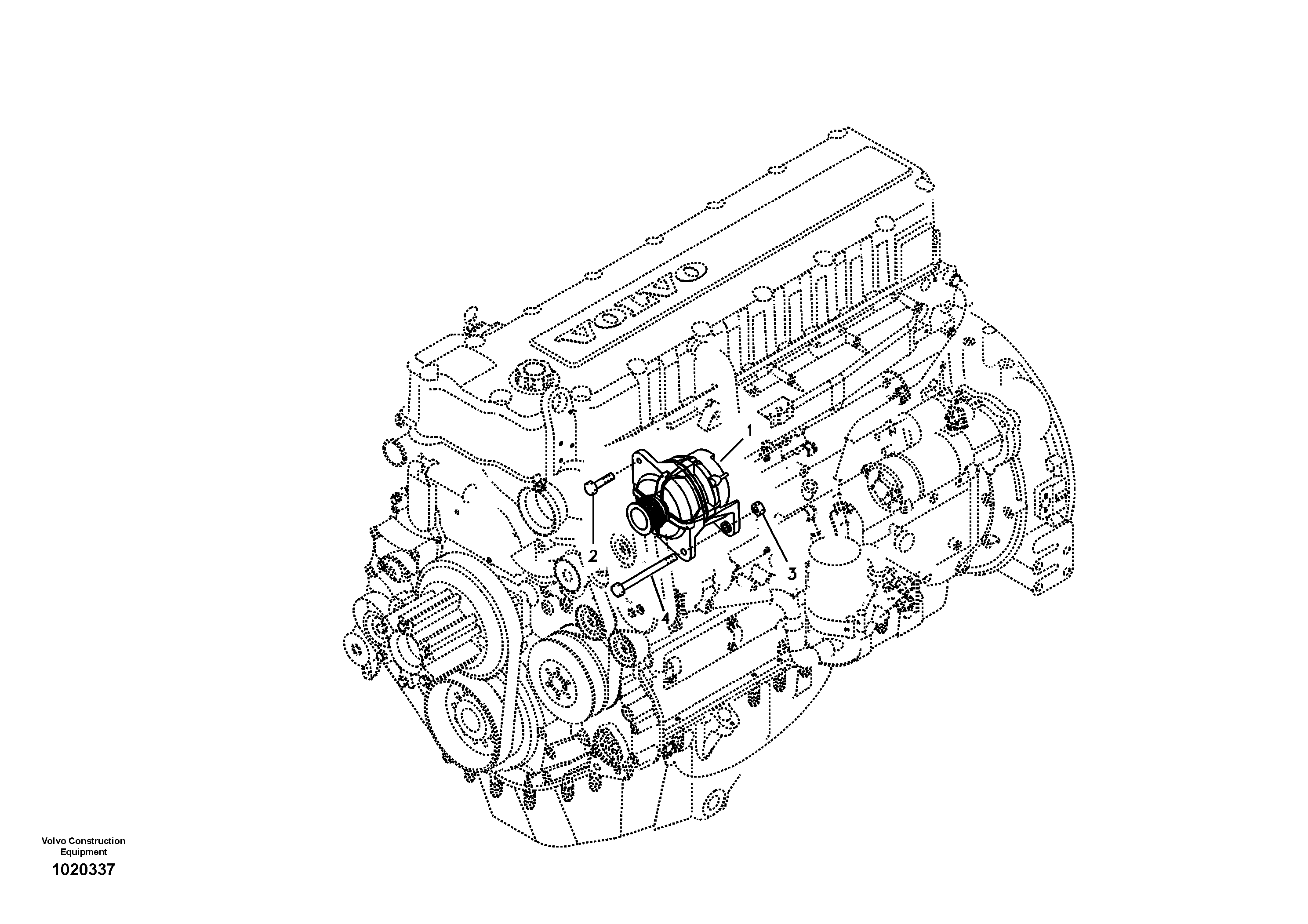 Alternator with assembling details — volvo parts diagram