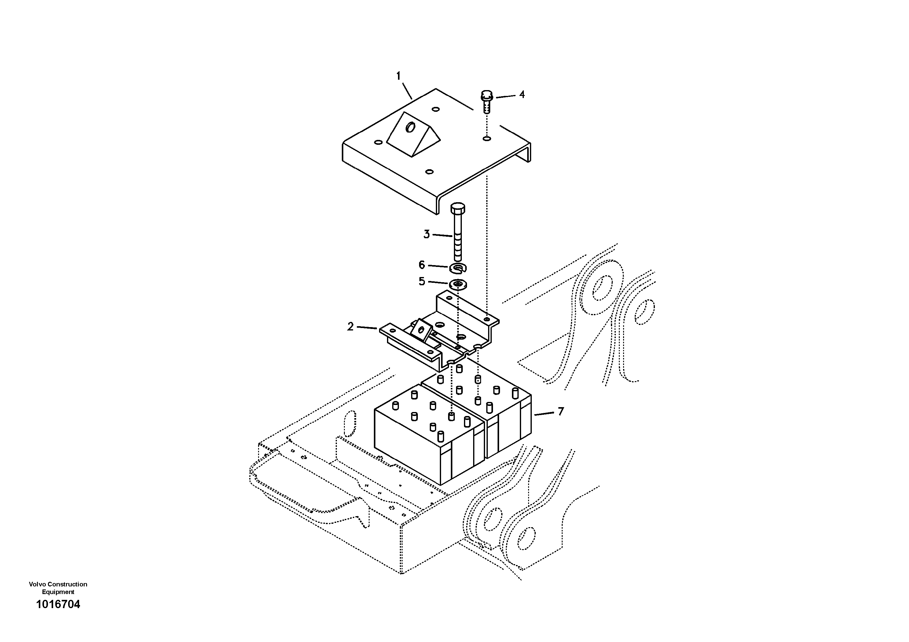 Battery with assembling details — volvo parts diagram