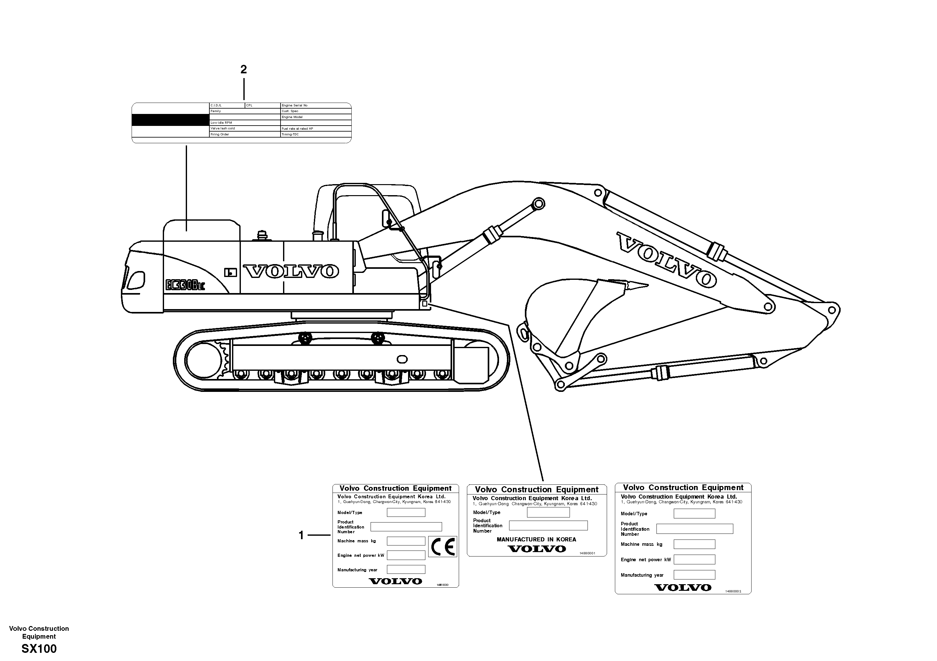 Product sign plate — volvo parts diagram