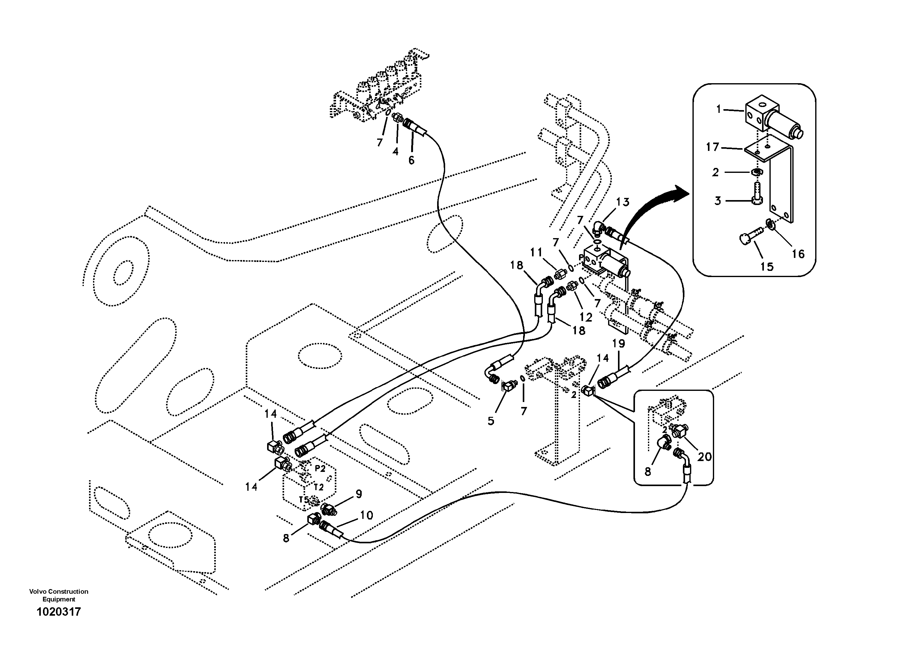Servo system, hammer and shear — volvo parts diagram
