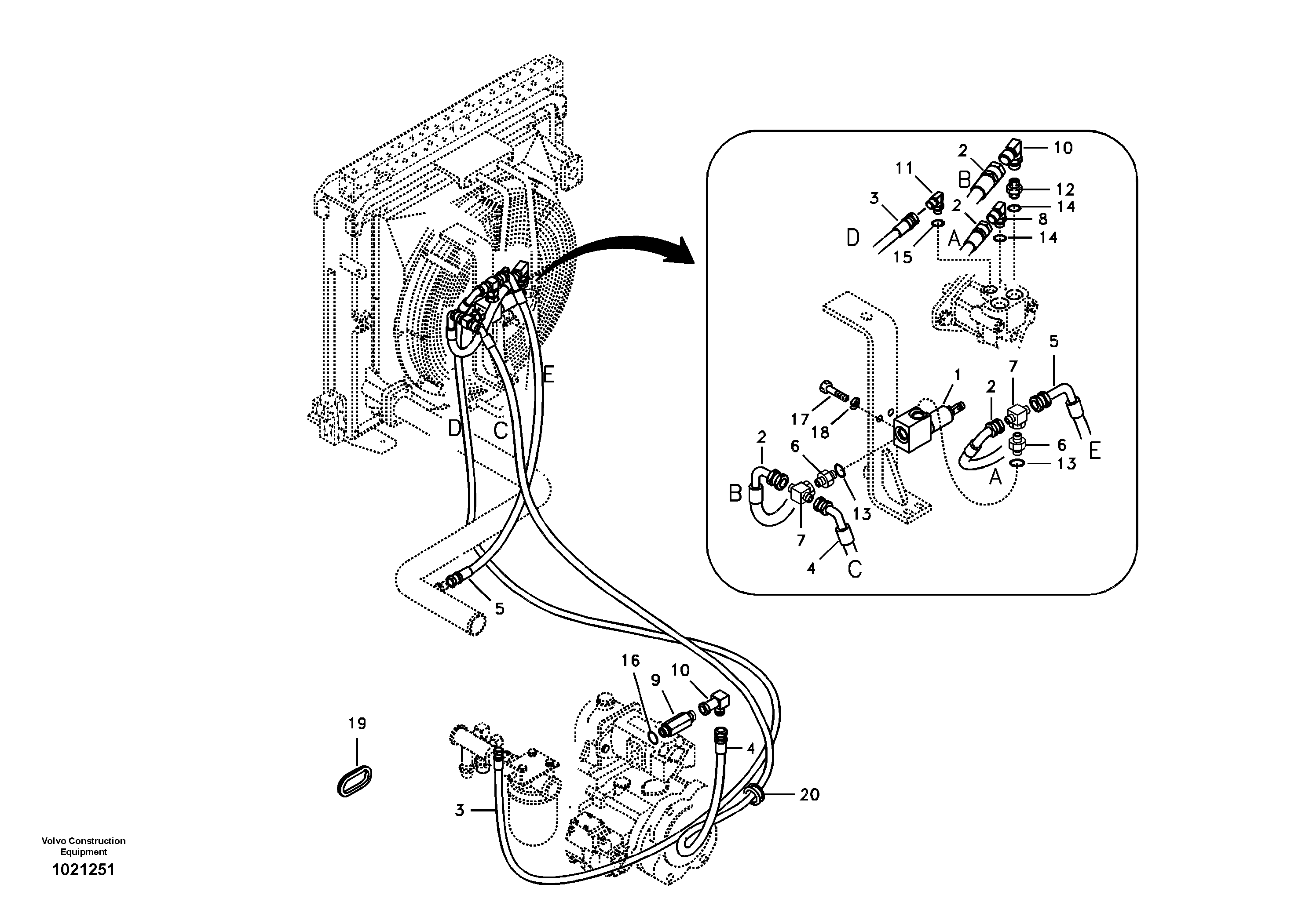 Hydraulic system, oil cooling system — volvo parts diagram