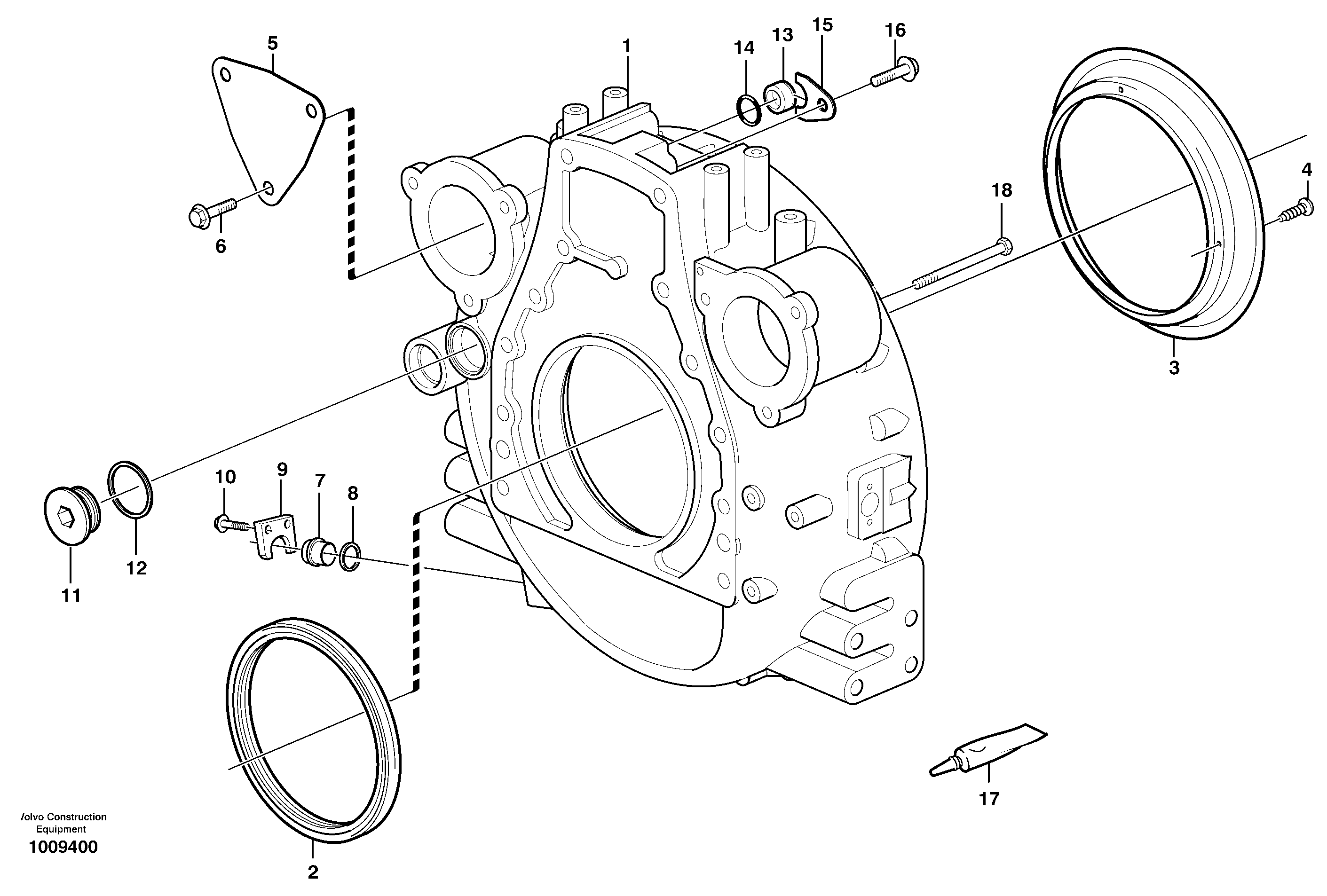 Flywheel housing — volvo parts diagram