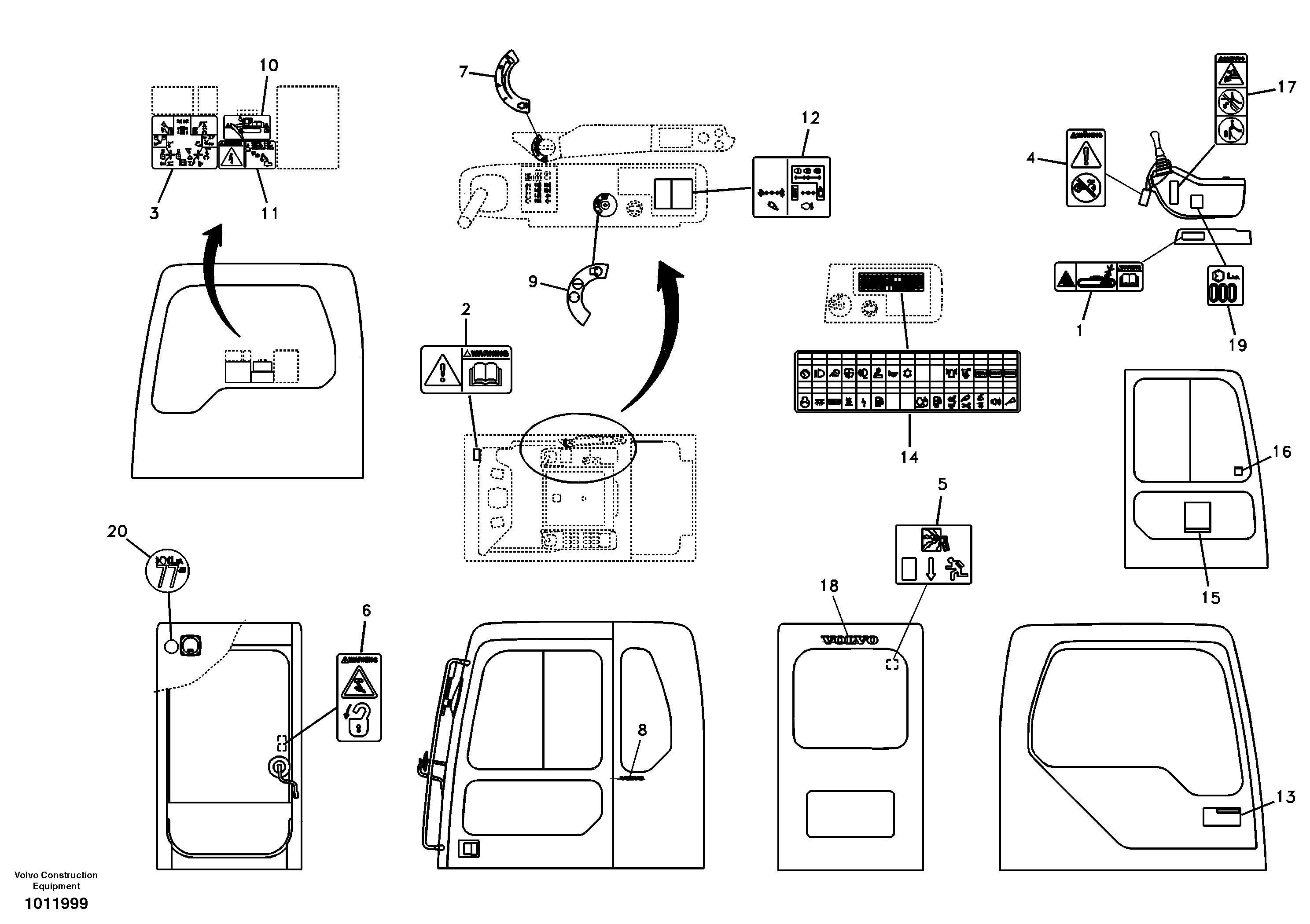 Decal, inner location — volvo parts diagram