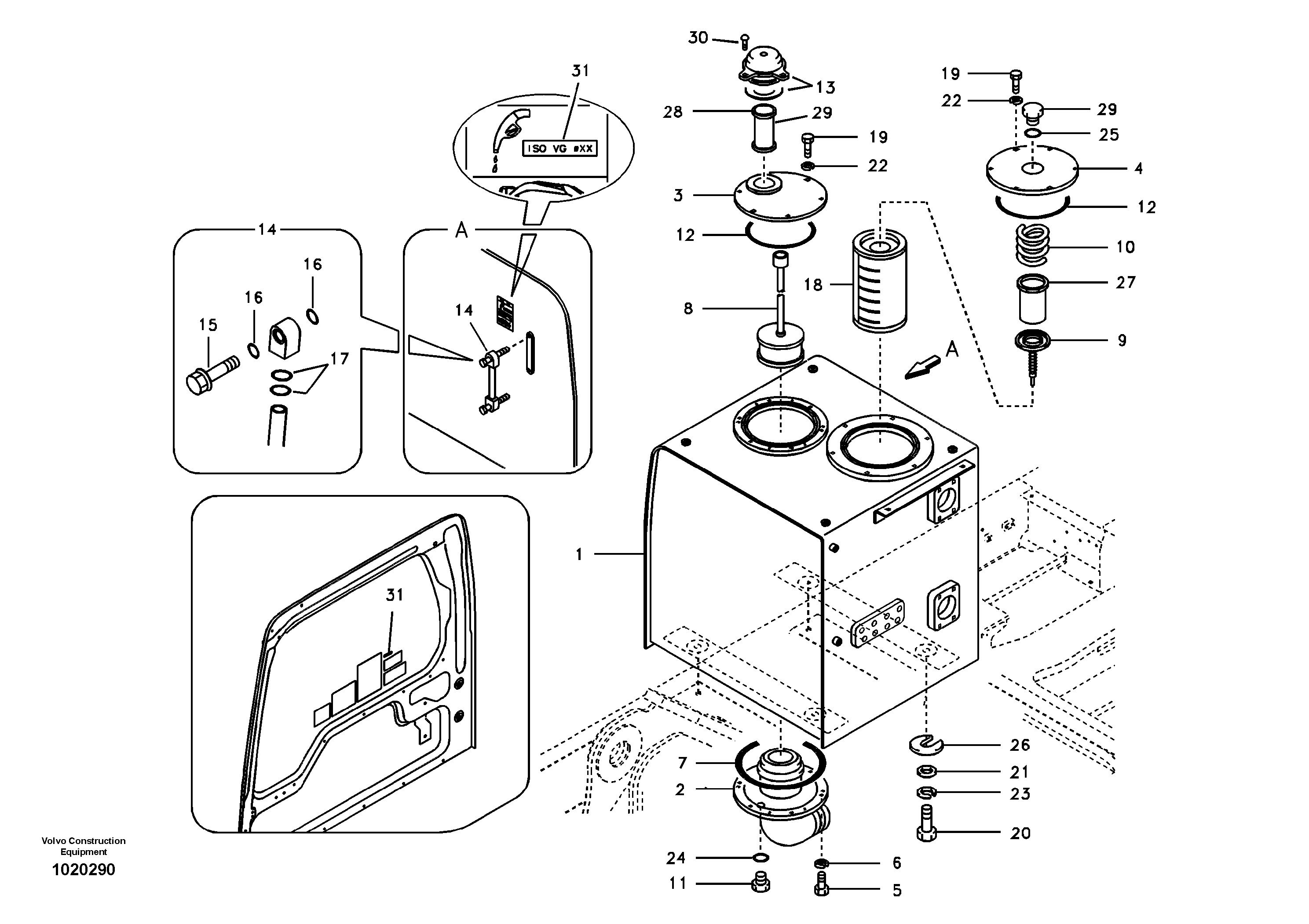 Hydraulic oil tank — volvo parts diagram