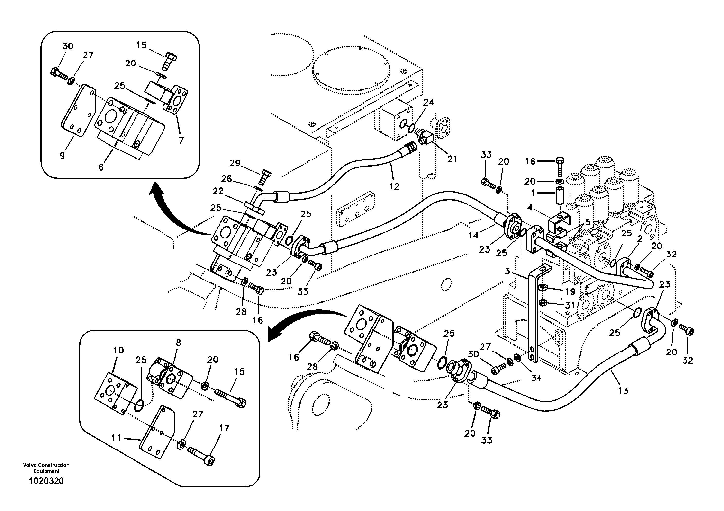 Working hydraulic, hammer and shear for upper — volvo parts diagram