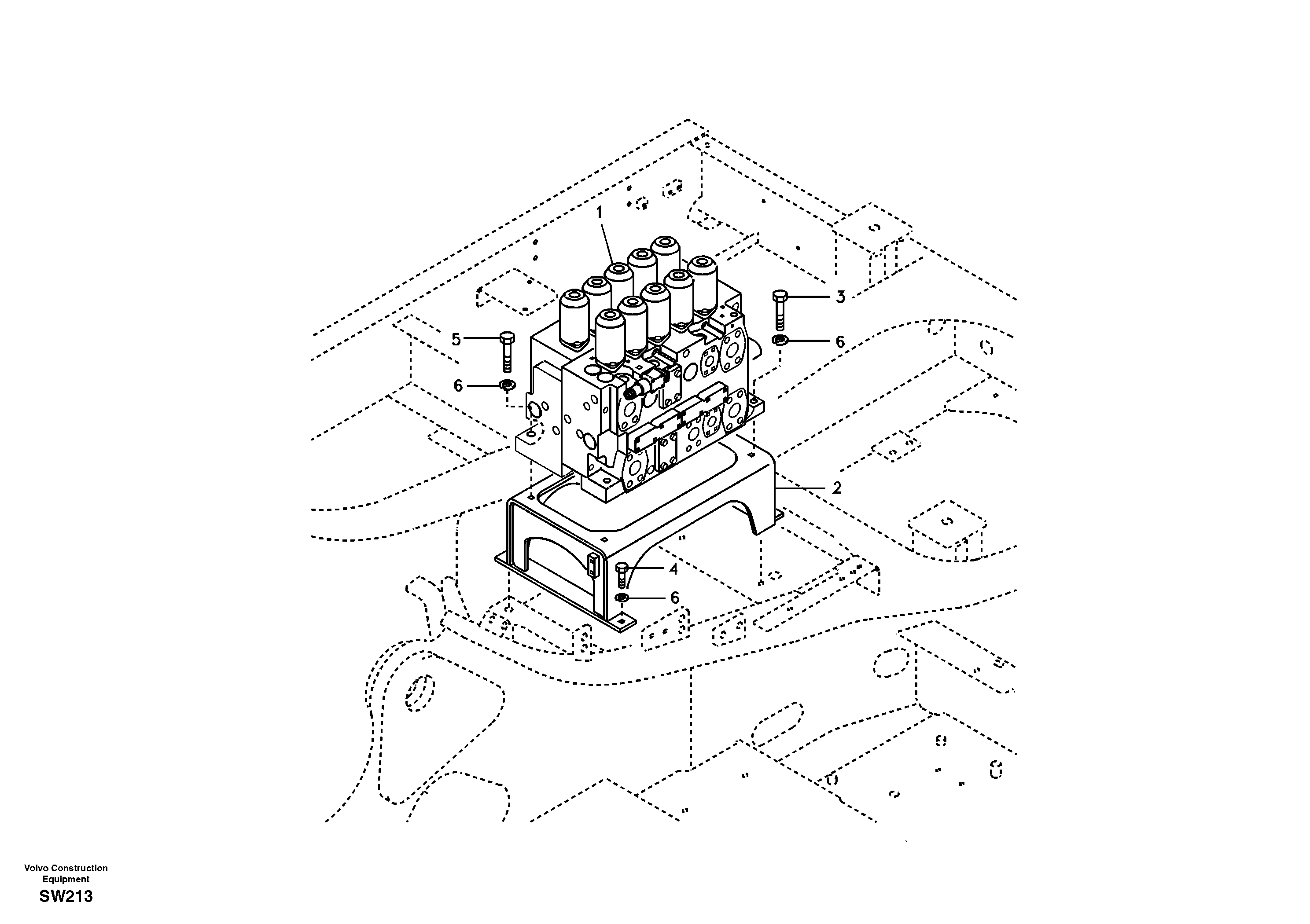 Control valve with fitting parts. — volvo parts diagram
