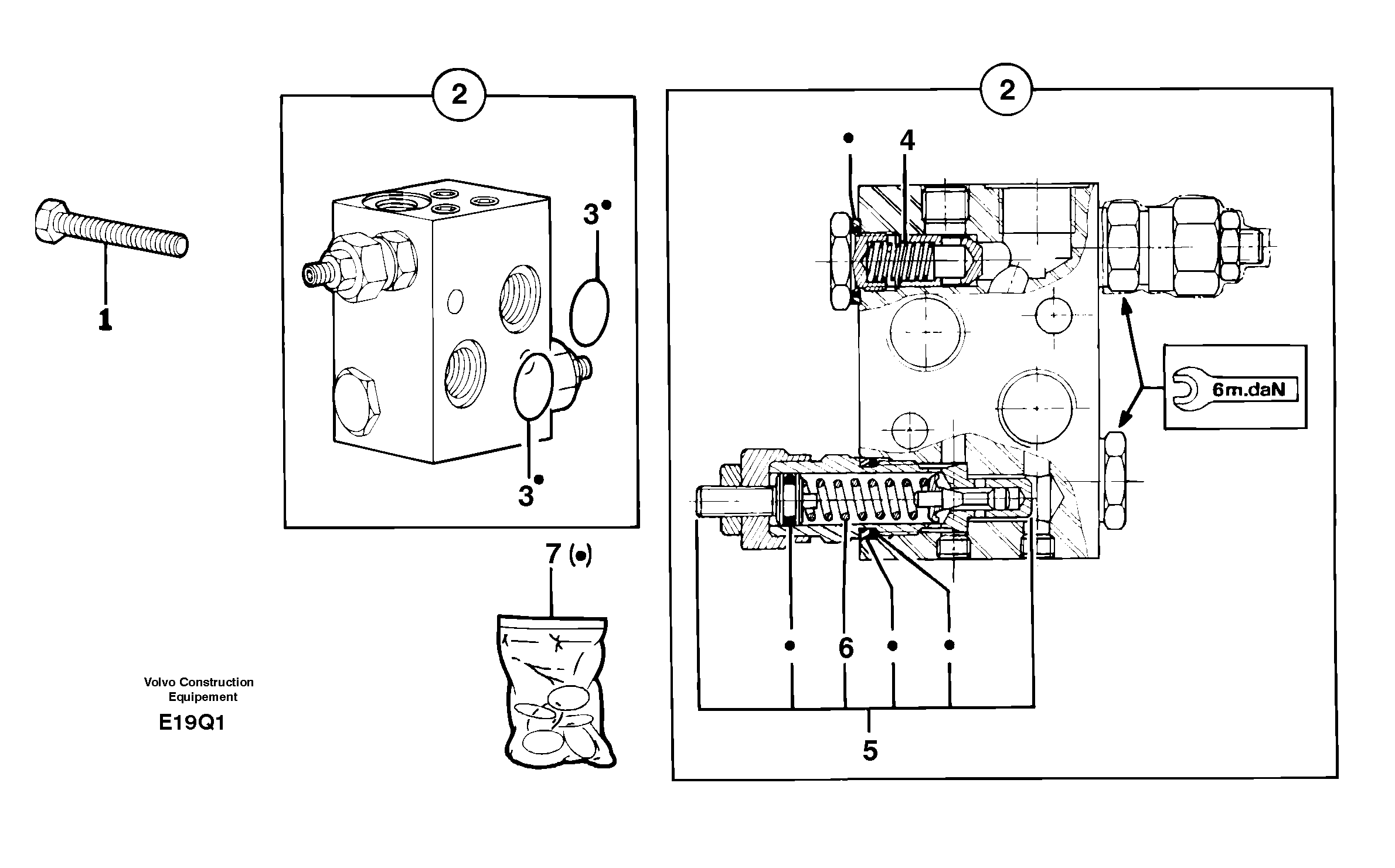 Pressure relief valve ( slewing ) — volvo parts diagram