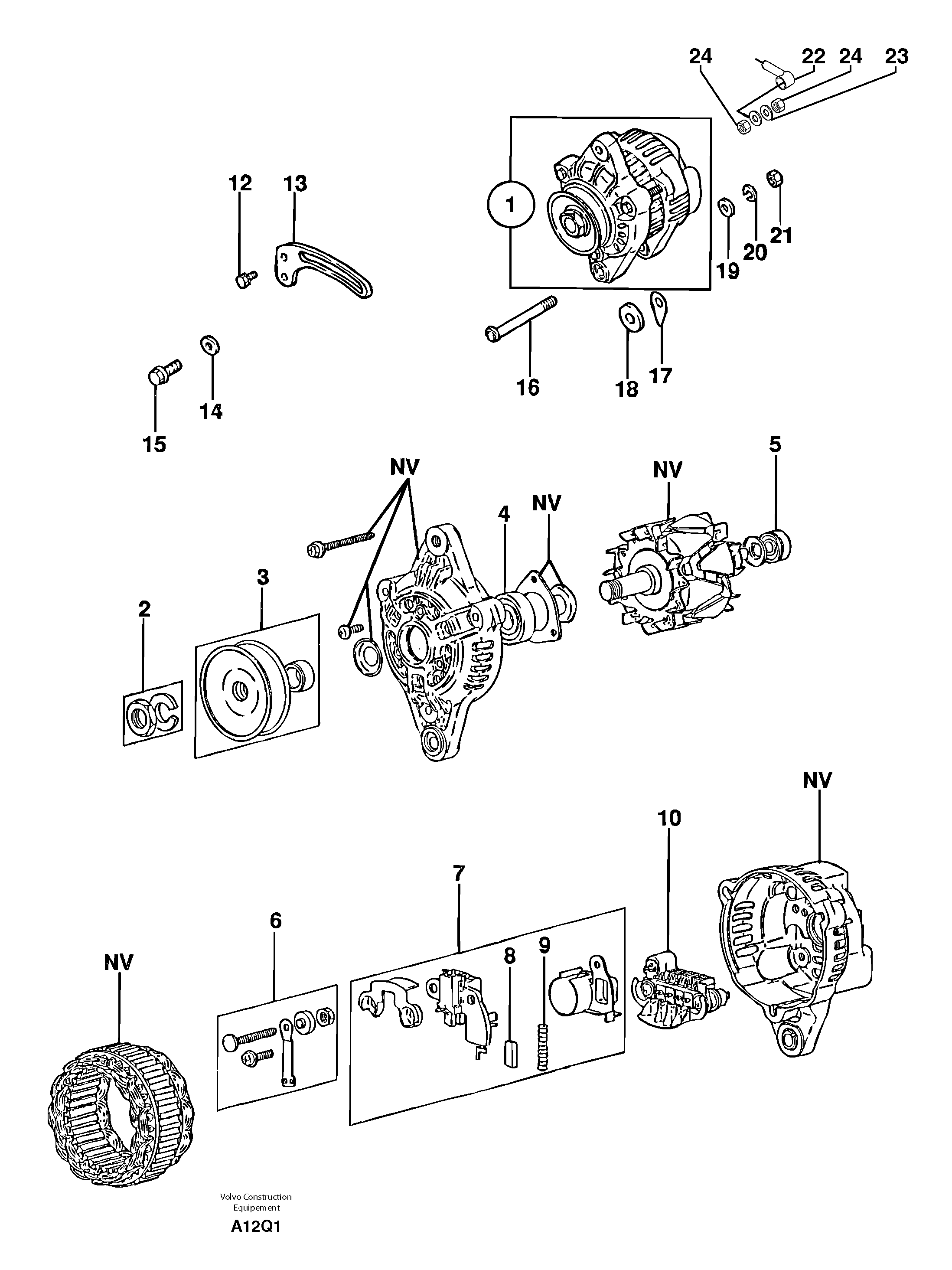 Alternator  12V - 40A — volvo parts diagram