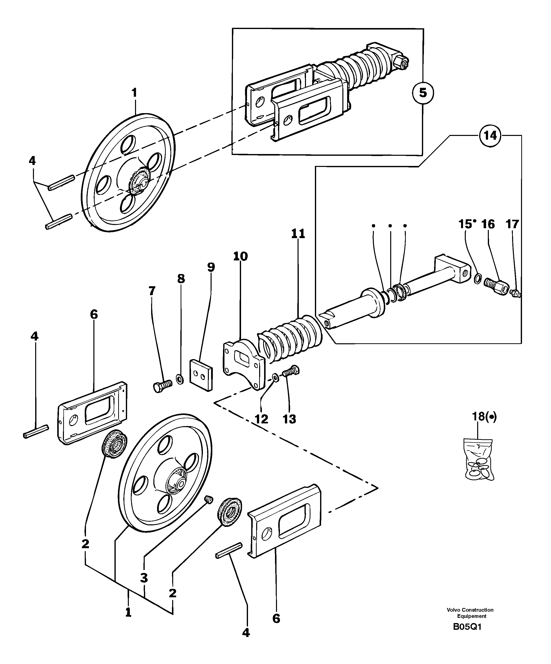 Track tensioning ( steel and rubber tracks ) — volvo parts diagram