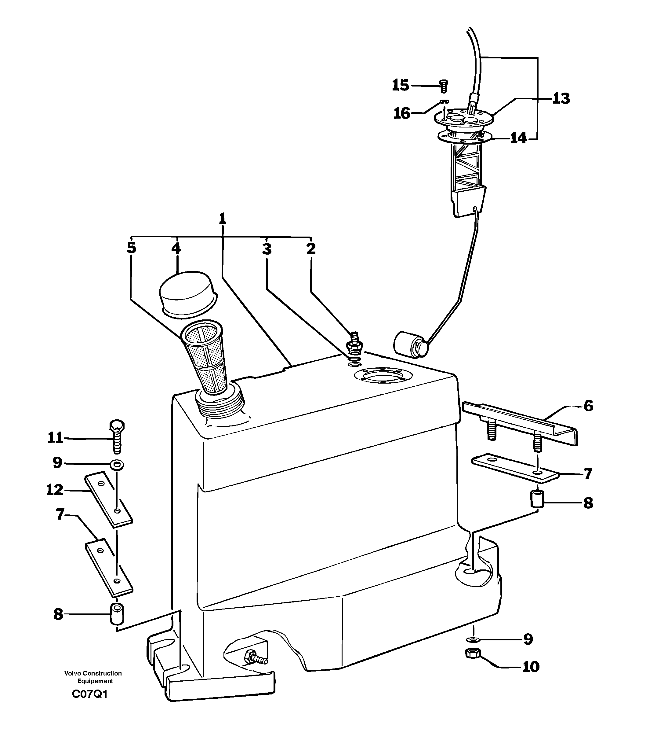 Gas-oil tank — volvo parts diagram