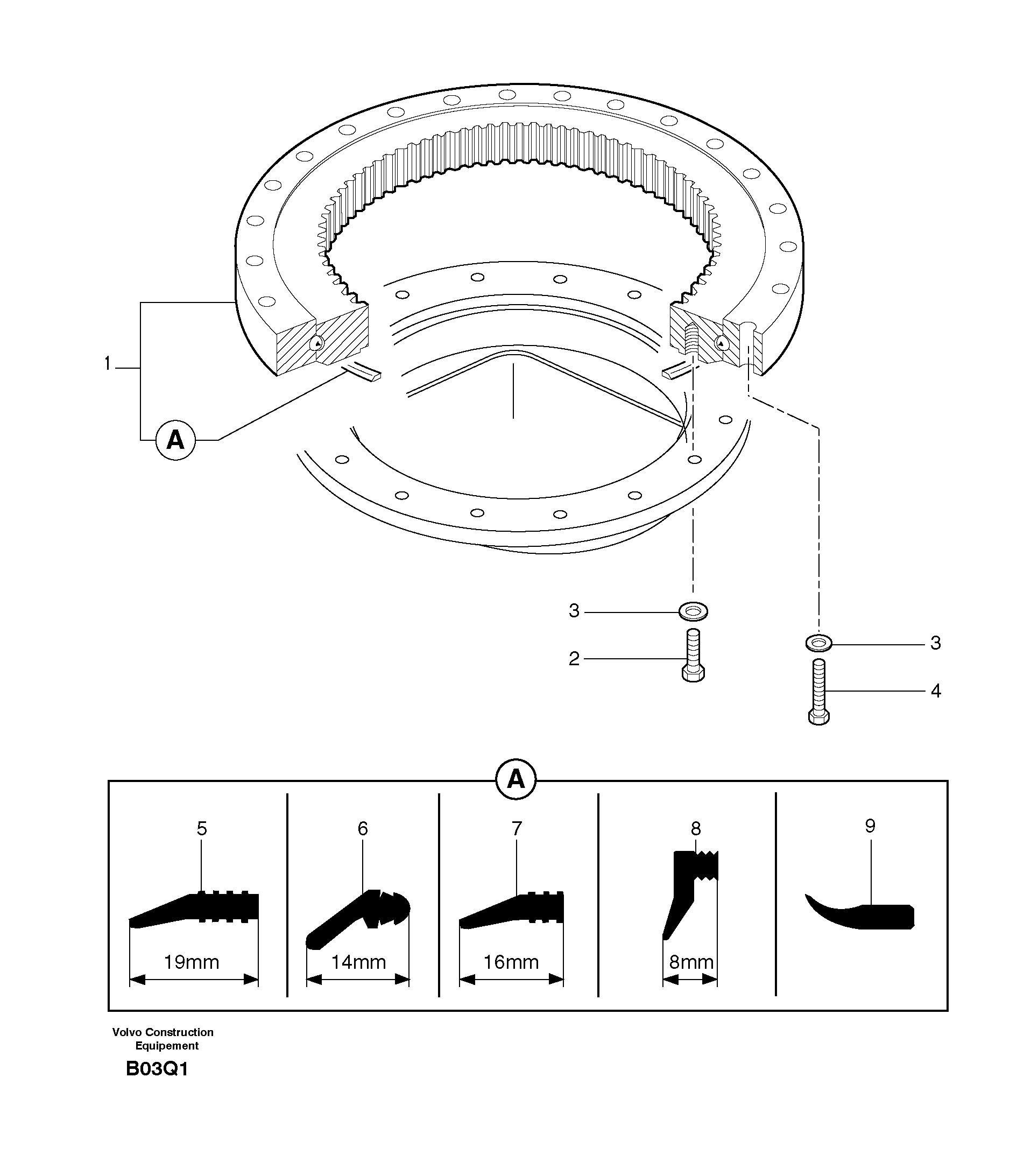 Slewing ring — volvo parts diagram